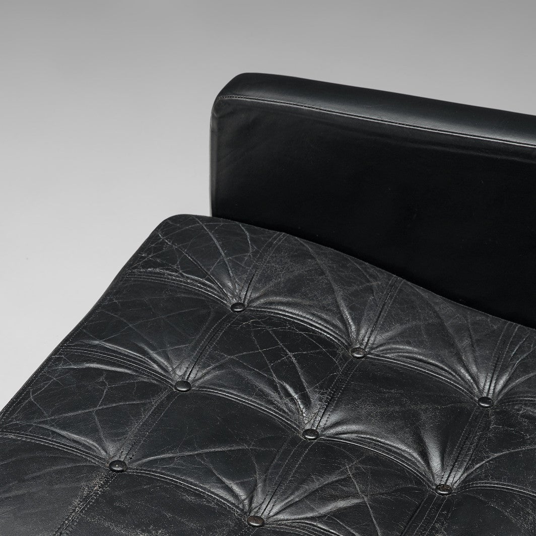 Gjerløv-Knudsen and Lind 'Moduline' All Black Leather Settee or Sofa seating Morentz