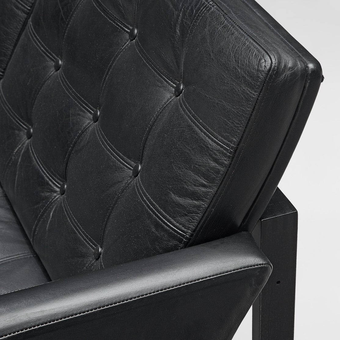 Gjerløv-Knudsen and Lind 'Moduline' All Black Leather Settee or Sofa seating Morentz