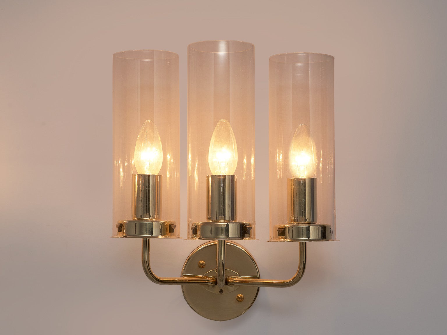 Hans-Agne Jakobsson 'Sonata' Wall Light in Glass and Brass lighting Morentz