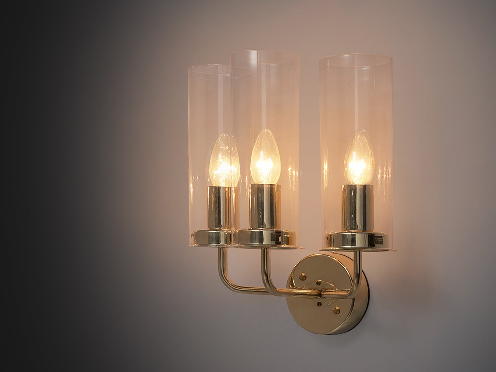 Hans-Agne Jakobsson 'Sonata' Wall Light in Glass and Brass Lighting Morentz
