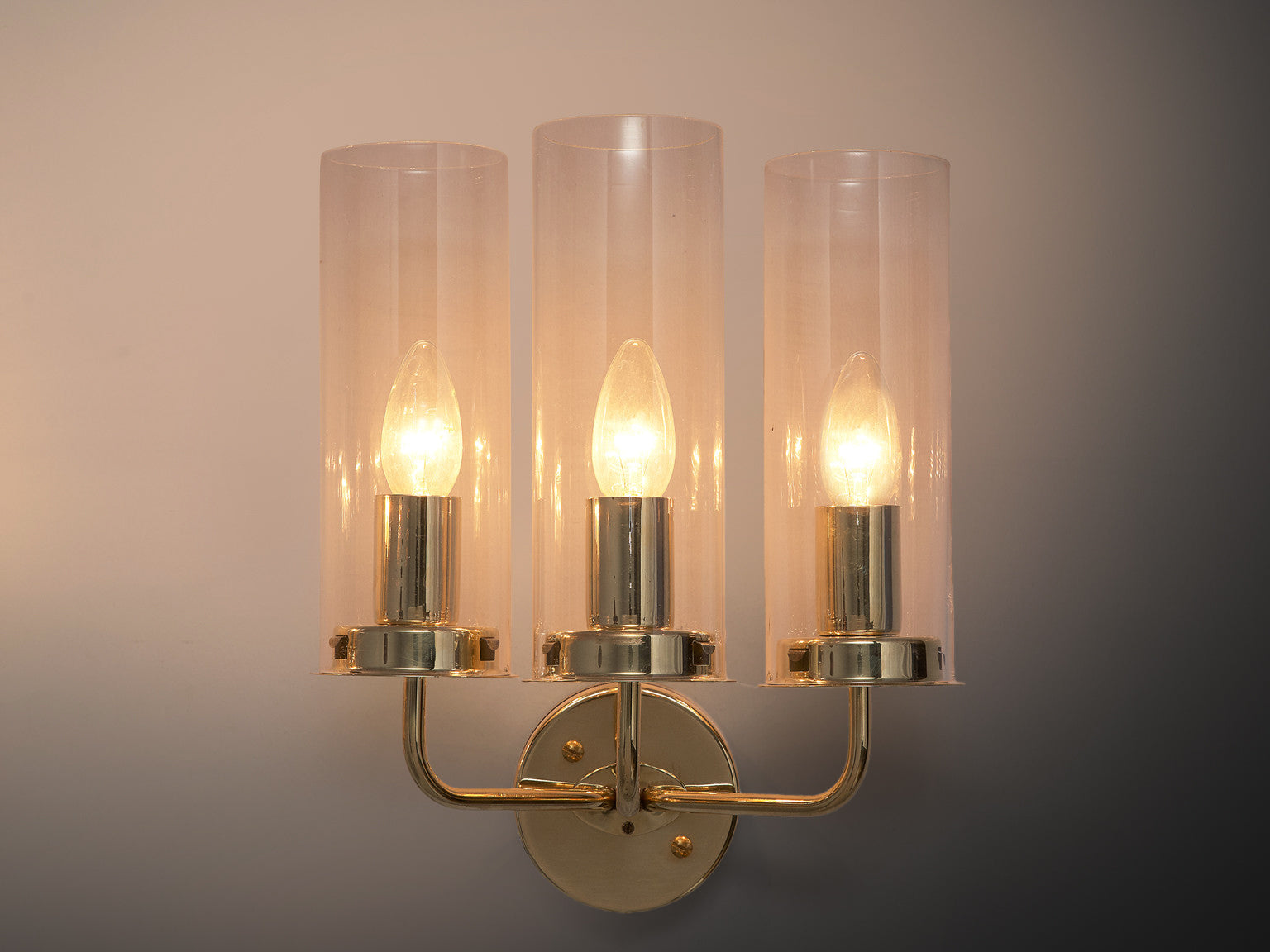 Hans-Agne Jakobsson 'Sonata' Wall Lights in Glass and Brass Lighting Morentz