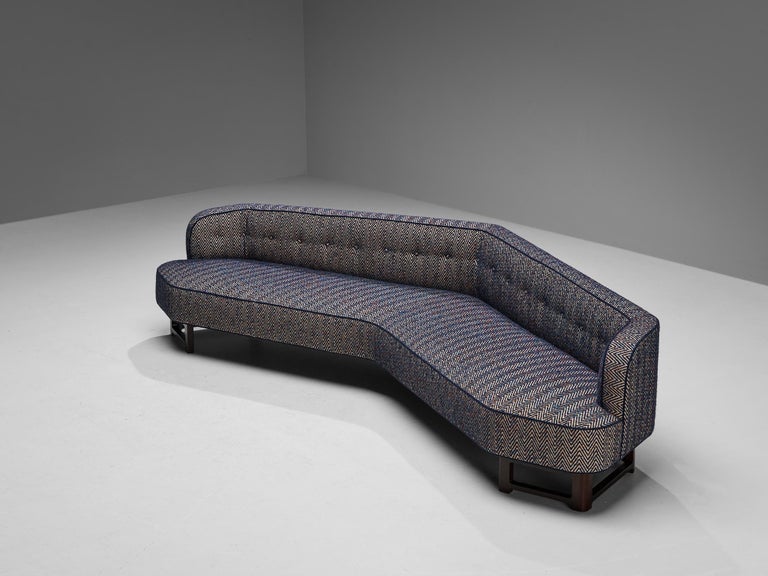 Edward Wormley Custom-Made 'Janus' Sofa in Multicolored Patterned Fabric
