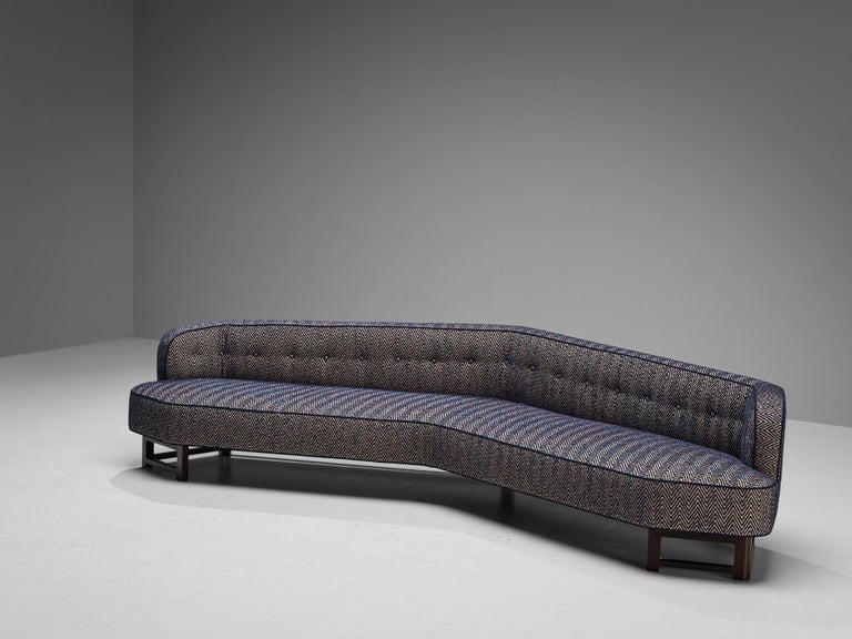 Edward Wormley Custom-Made 'Janus' Sofa in Multicolored Patterned Fabric