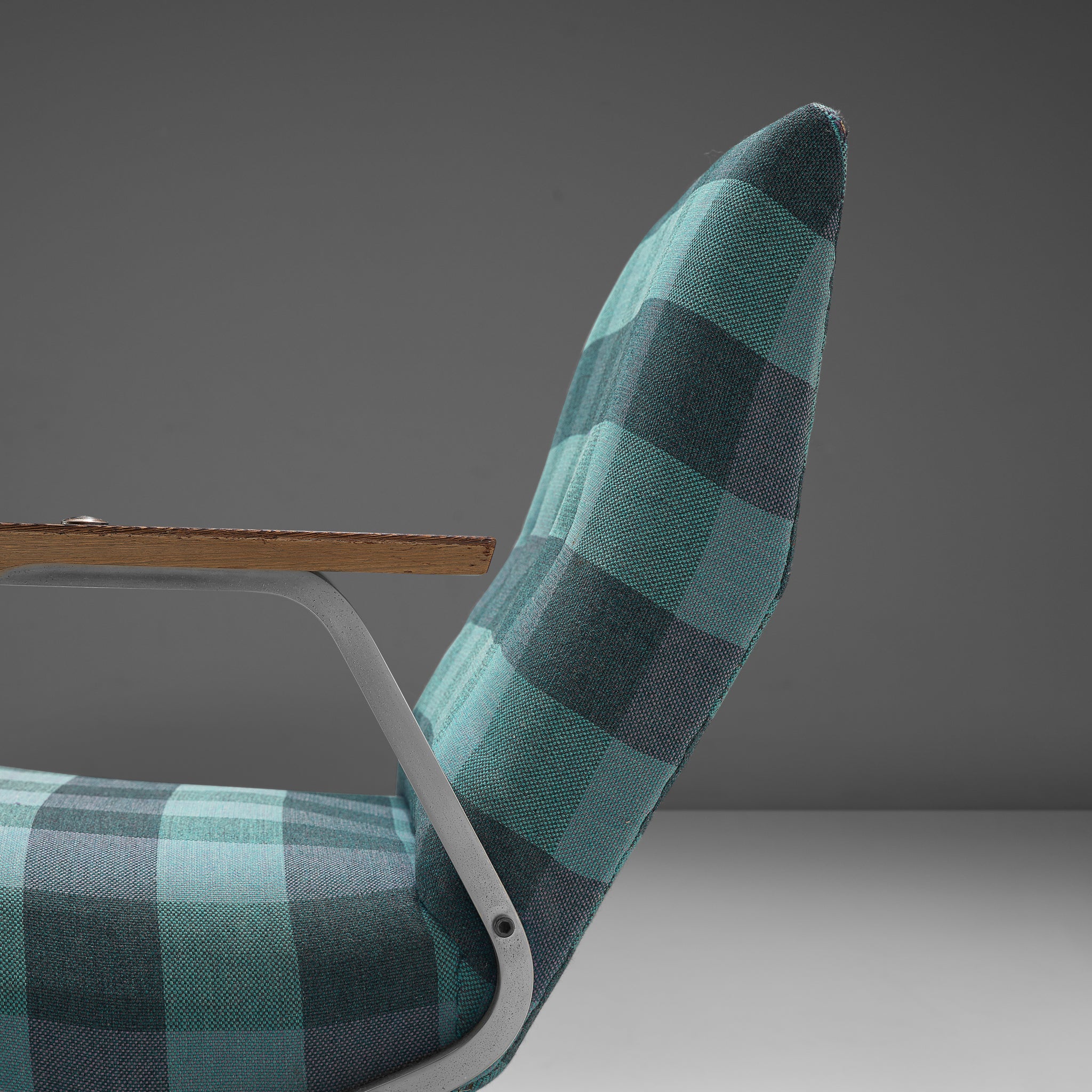 Georges van Rijck 'Cantilever' Armchair in Blue Checkered Upholstery seating Morentz