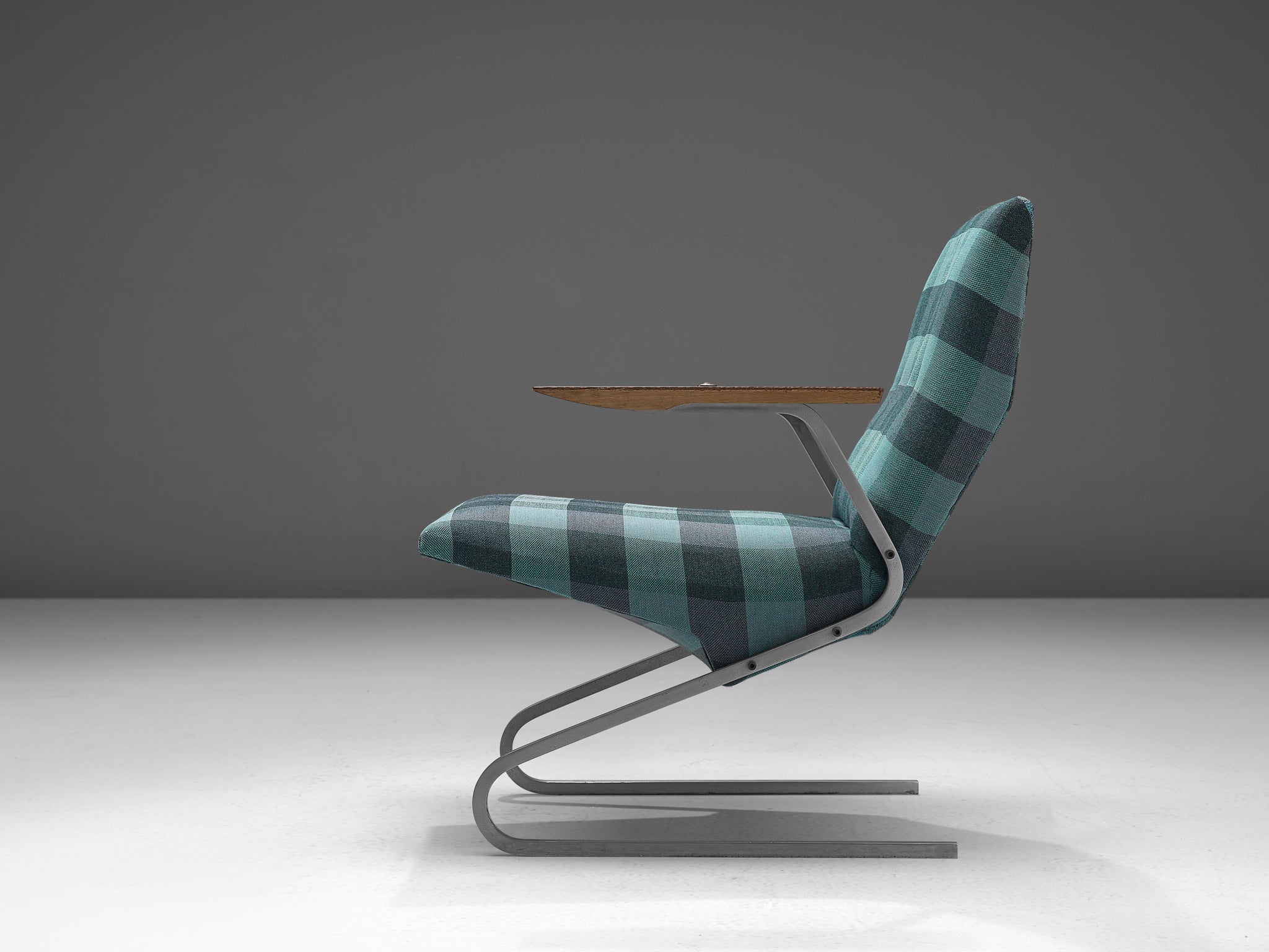 Georges van Rijck 'Cantilever' Armchair in Blue Checkered Upholstery seating Morentz