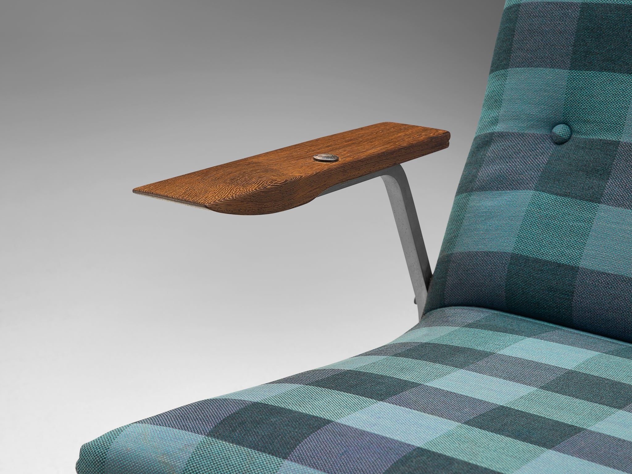 Georges van Rijck 'Cantilever' Armchair in Blue Checkered Upholstery seating Morentz