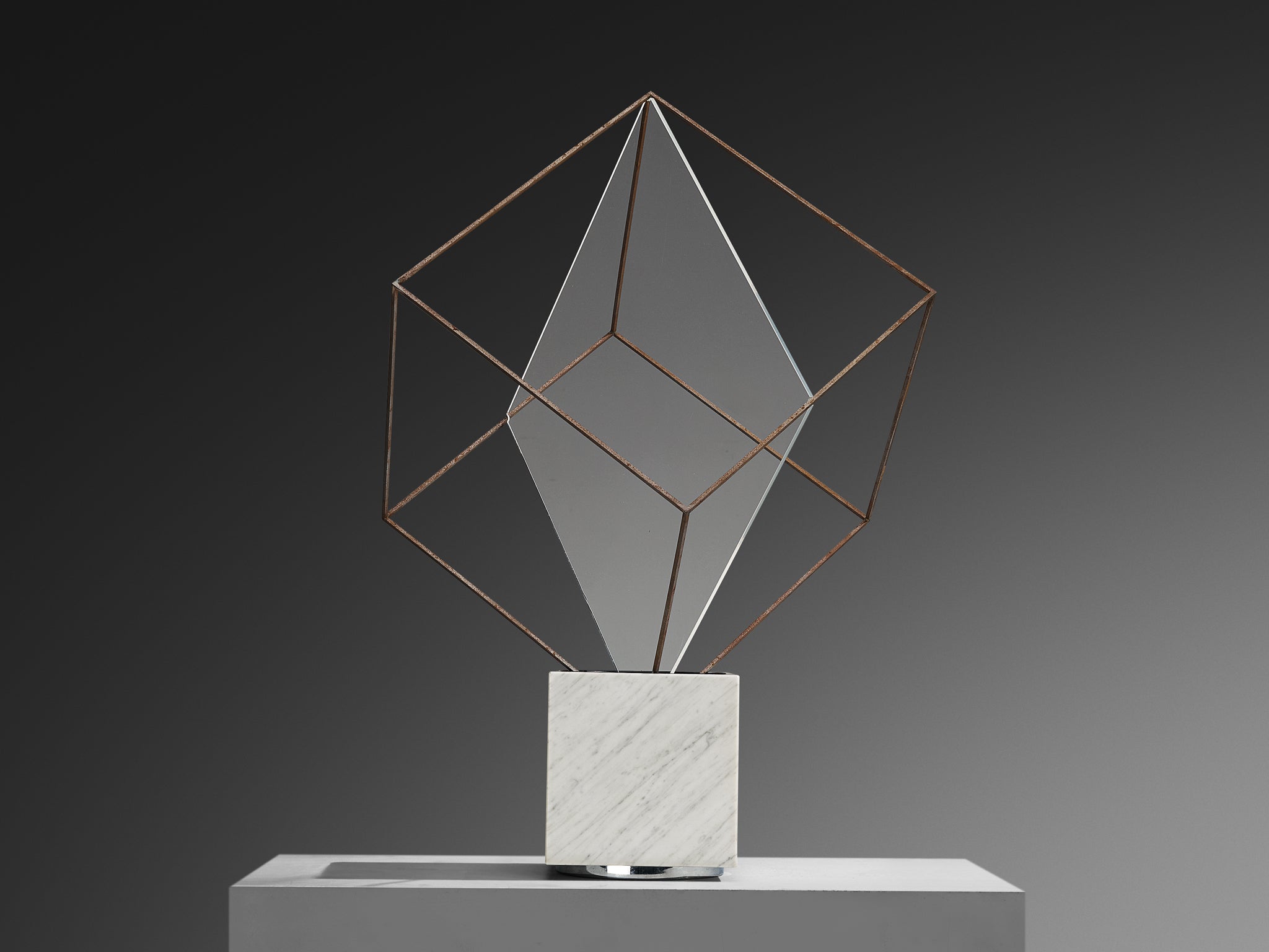 Claudio Salocchi for Lumenform Post-Modern 'Tulpa' Table Lamp with Geometric Cube Lighting Morentz