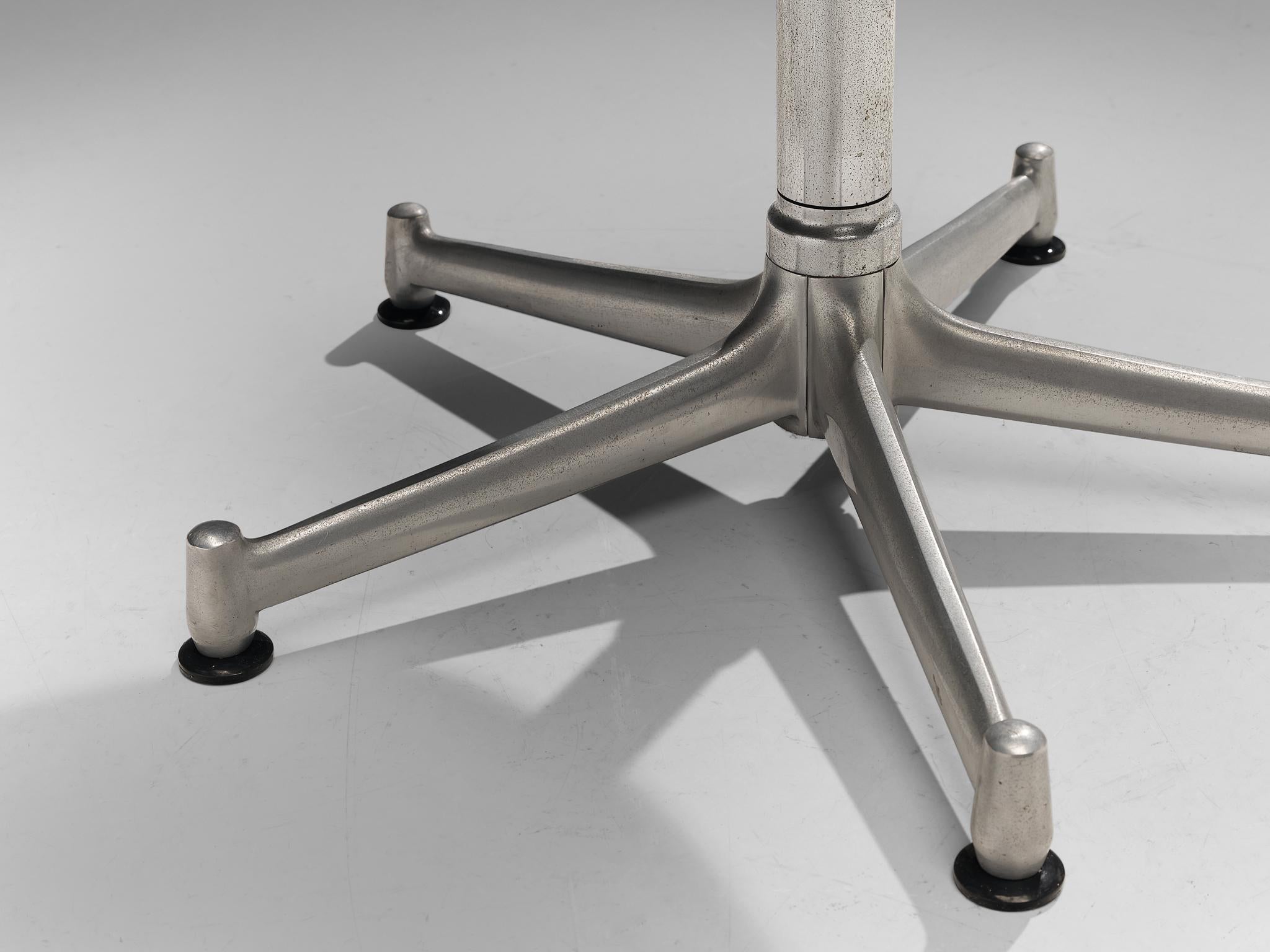 Fabricius & Kastholm Swivel Chair in Dark Brown Leather and Steel seating Morentz