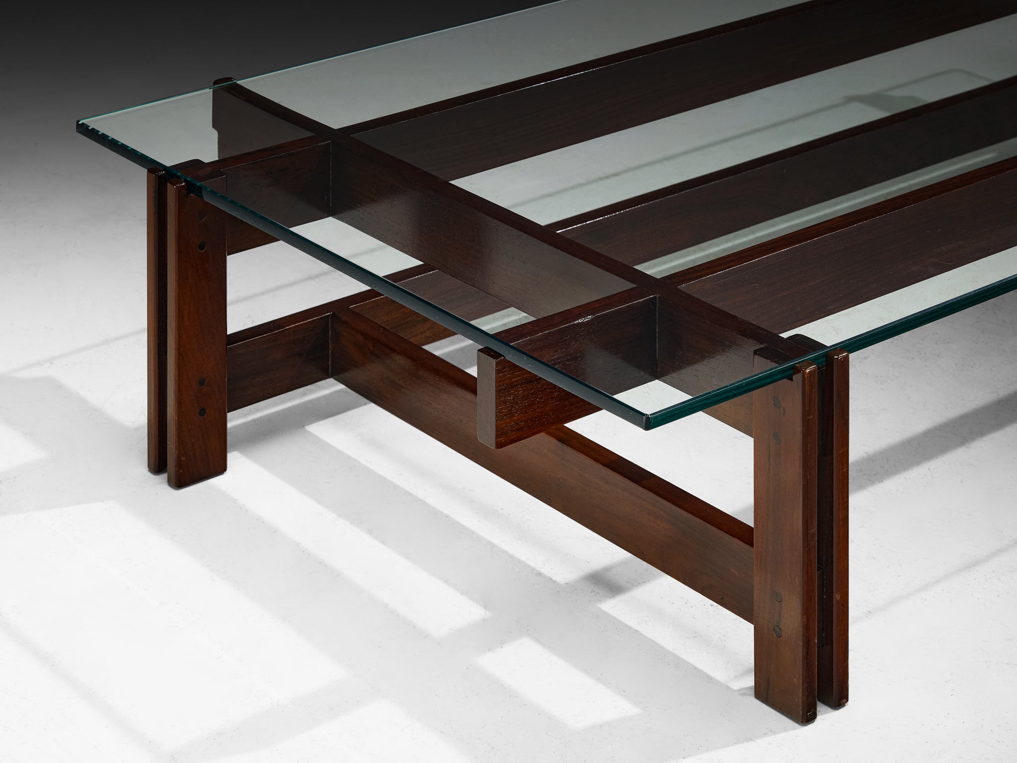 Ico Parisi for Cassina '751' Coffee Table in Dark Wood and Glass Tables Morentz