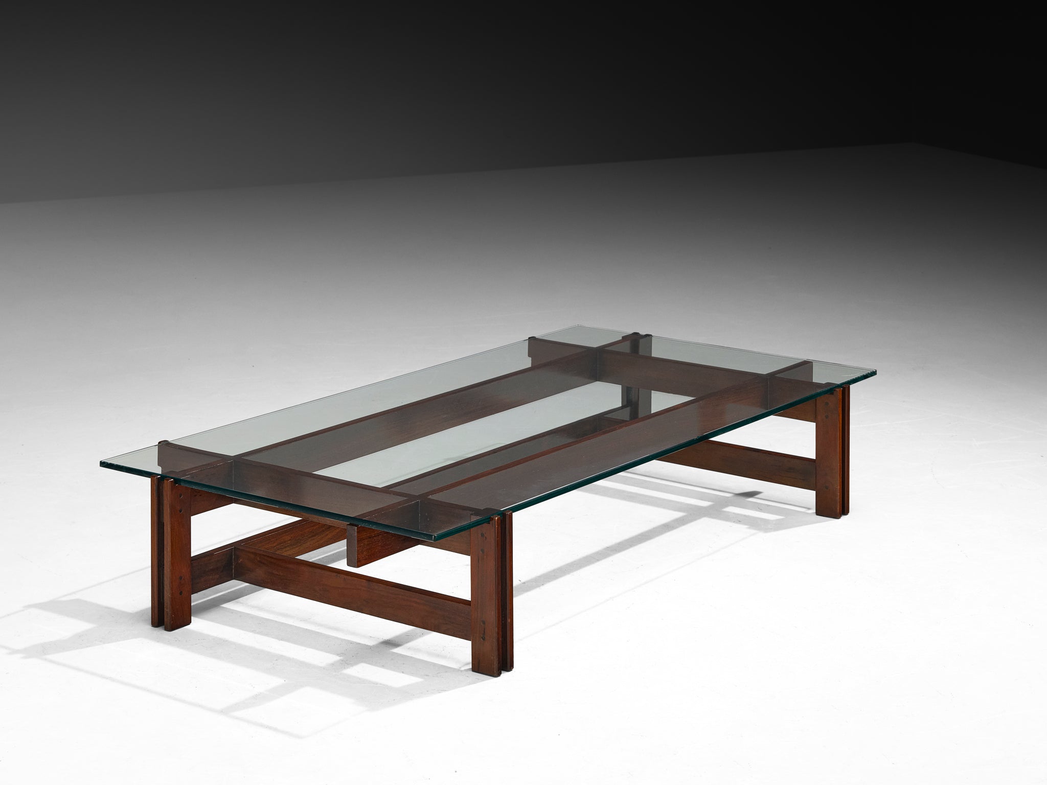 Ico Parisi for Cassina '751' Coffee Table in Dark Wood and Glass Tables Morentz