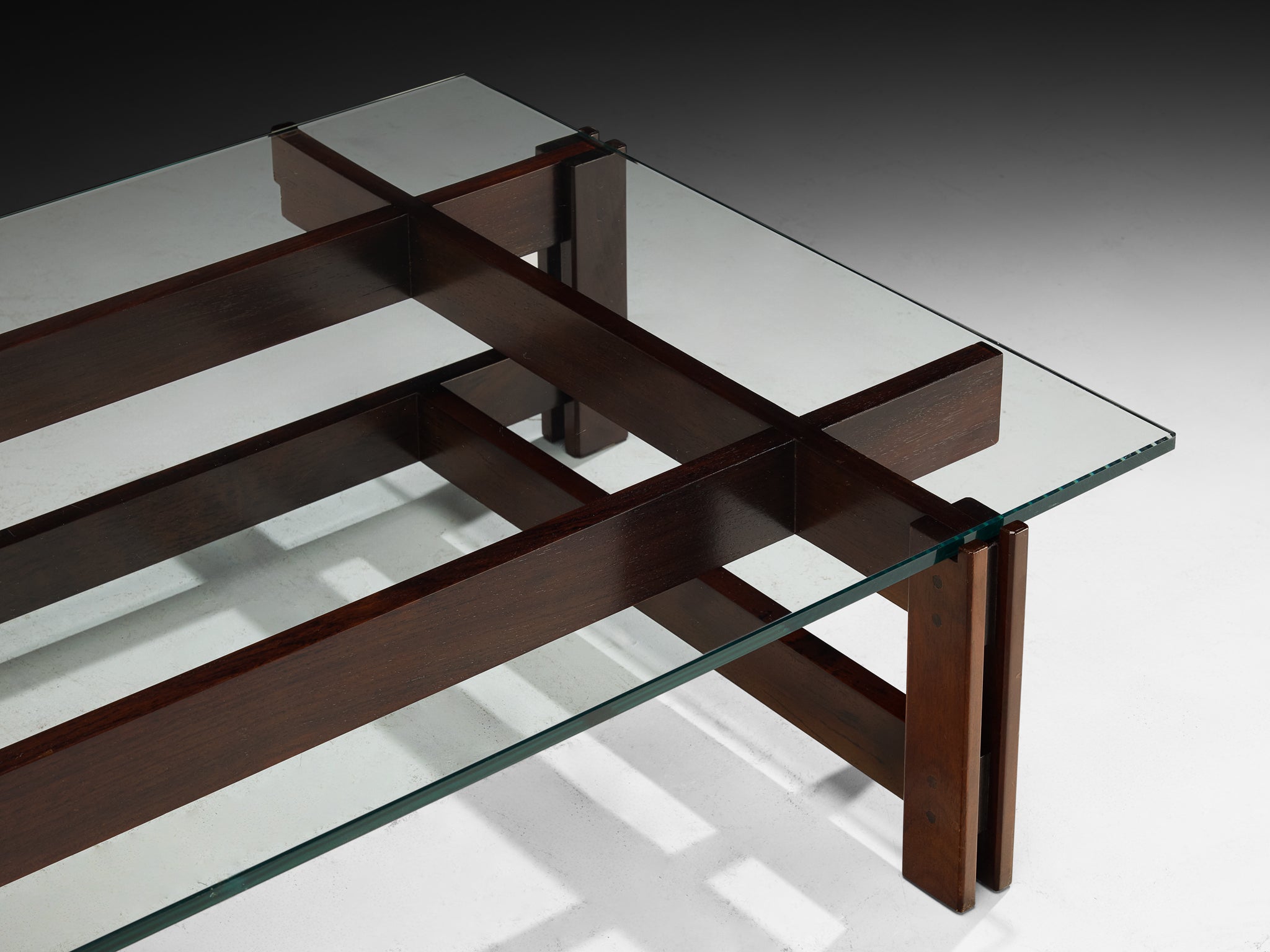Ico Parisi for Cassina '751' Coffee Table in Dark Wood and Glass Tables Morentz