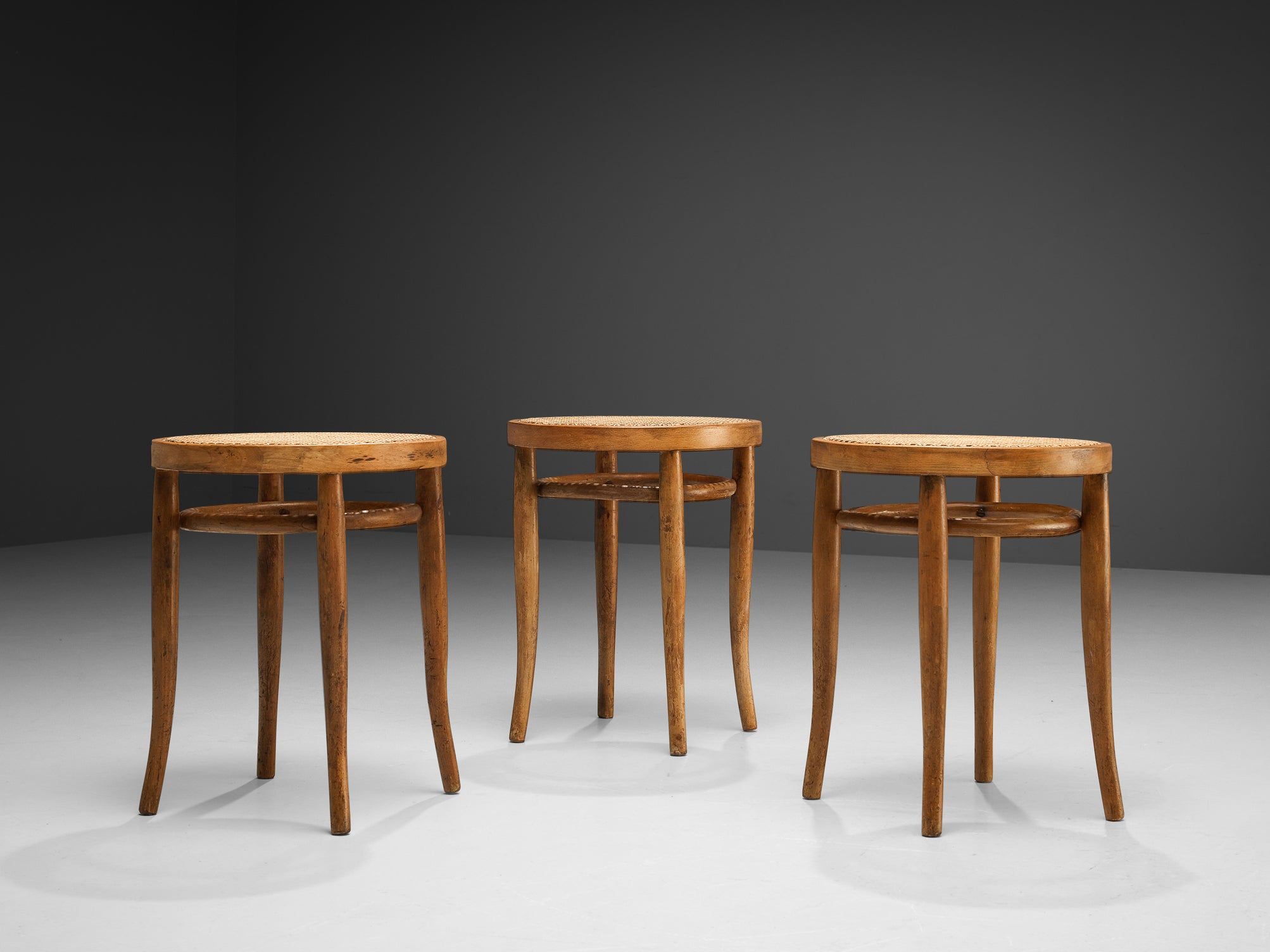 French Cafe Stools in Cane and Wood Seating Morentz