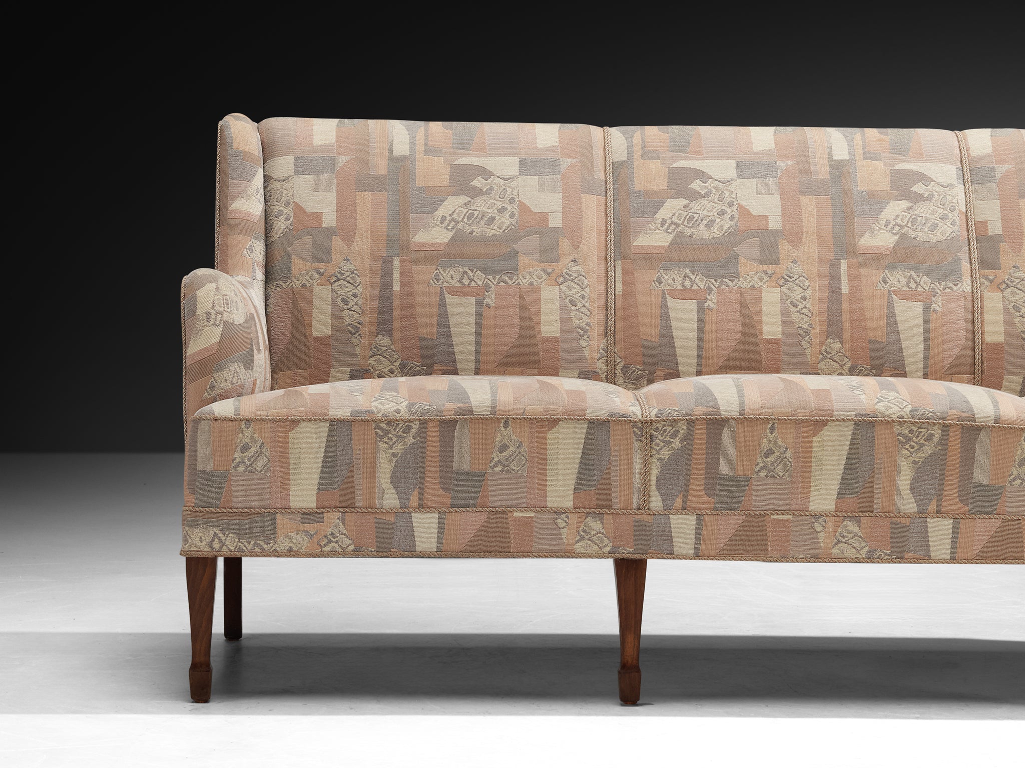 Frits Henningsen Three-Seat Sofa in Pastel Upholstery Seating Morentz