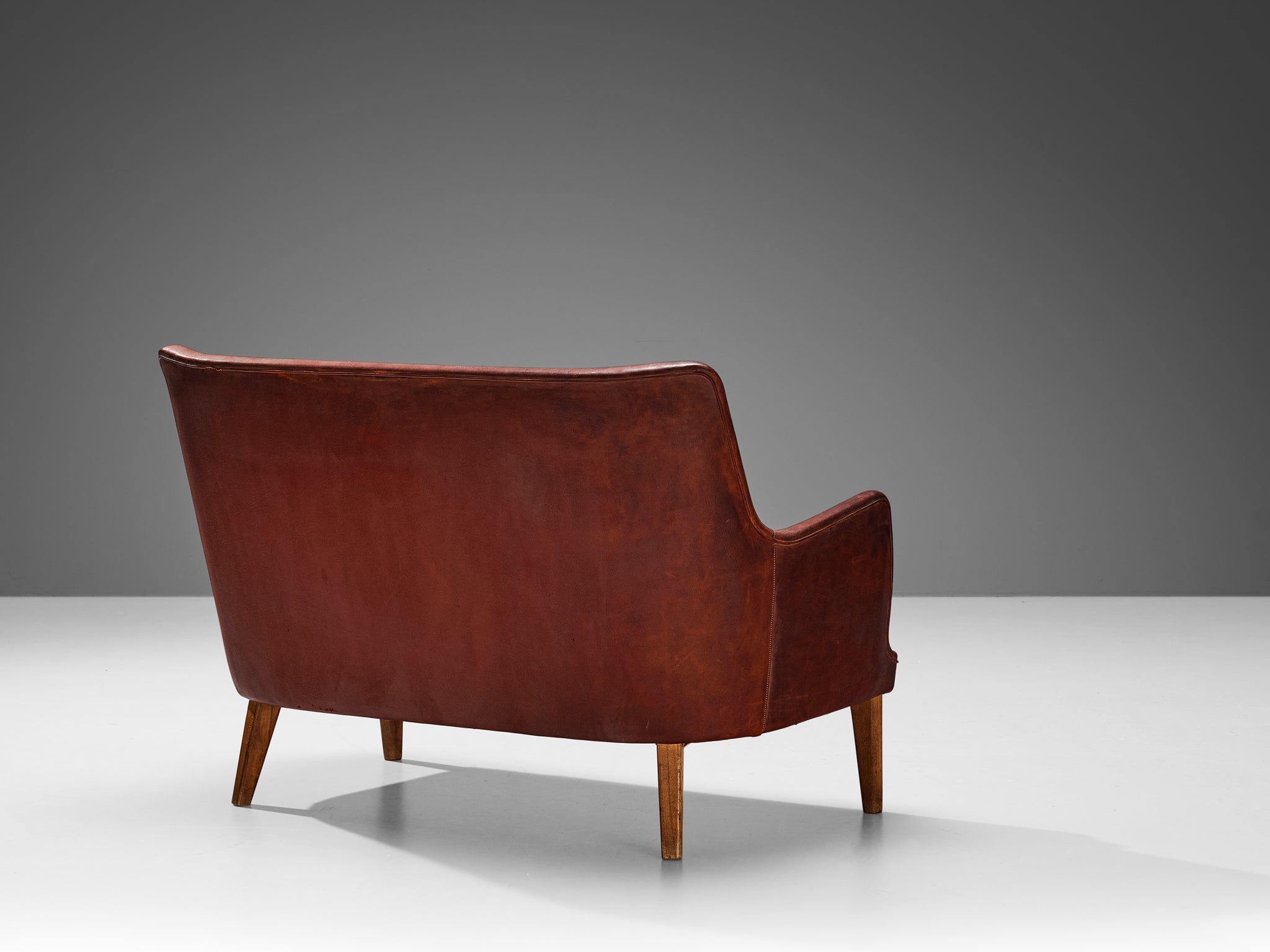 Arne Vodder Sofa in Patinated Cognac Leather seating Morentz