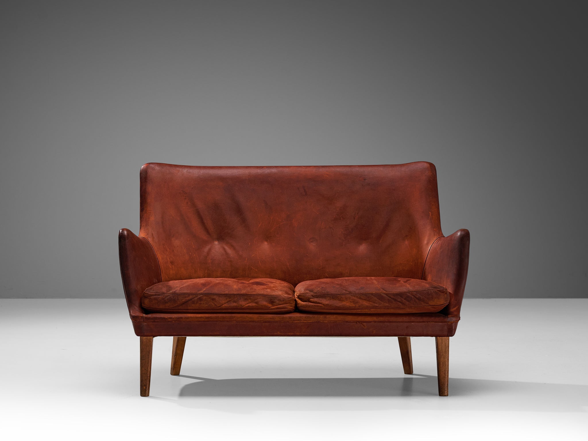 Arne Vodder Sofa in Patinated Cognac Leather seating Morentz