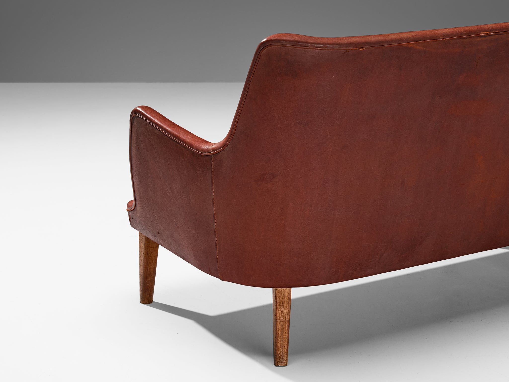 Arne Vodder Sofa in Patinated Cognac Leather seating Morentz
