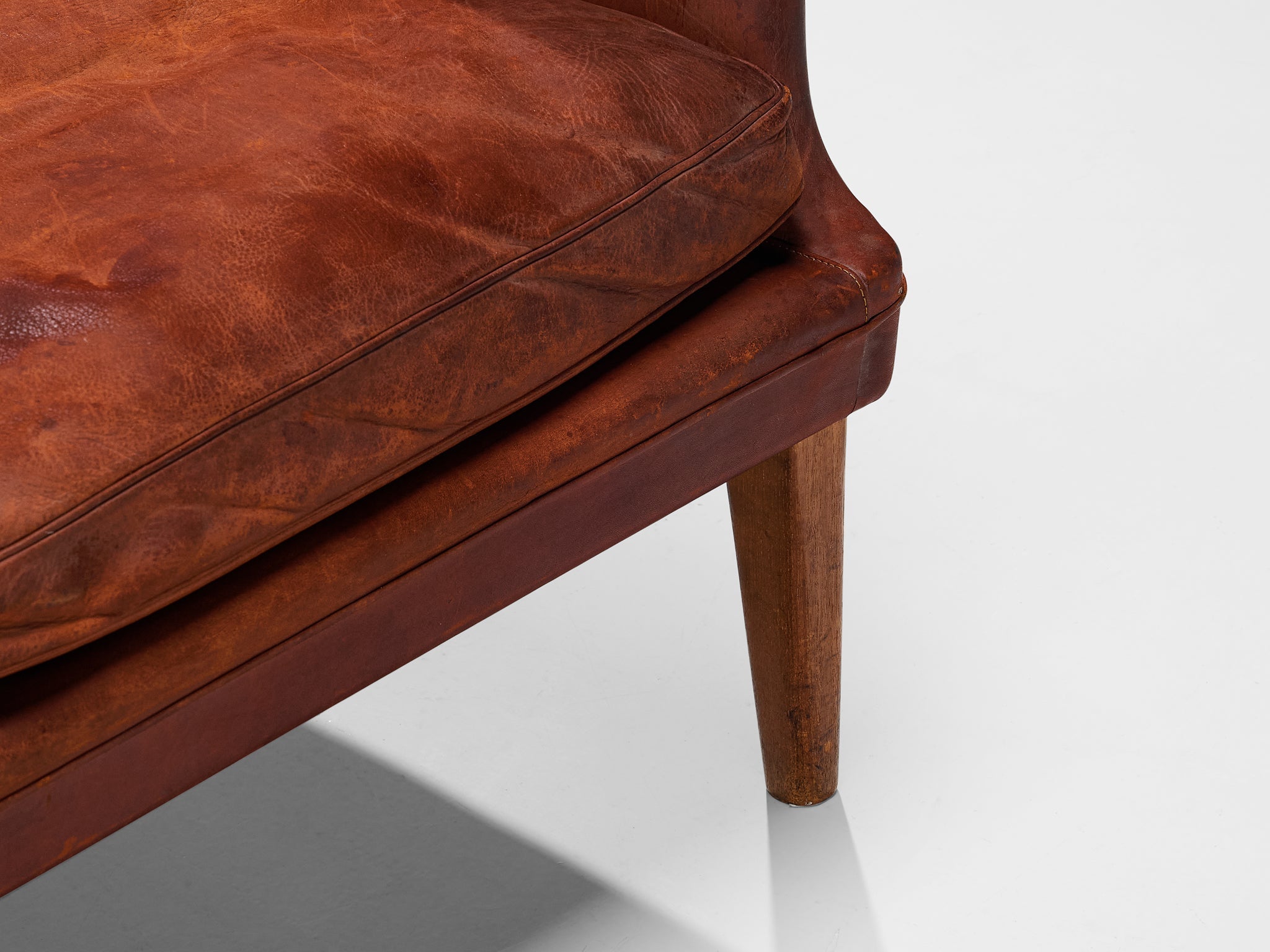 Arne Vodder Sofa in Patinated Cognac Leather seating Morentz