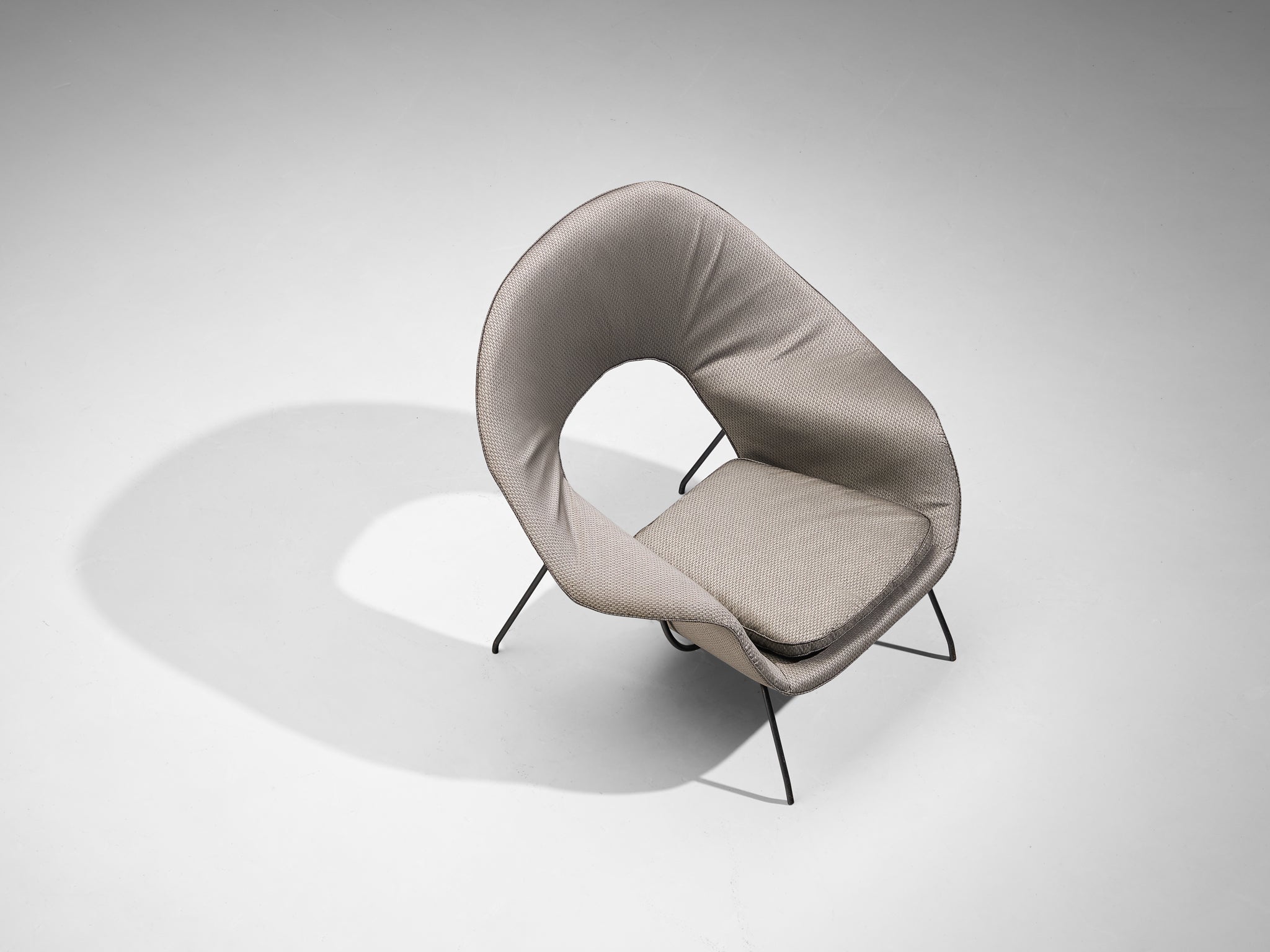 Eero Saarinen Rare and Early 'Womb' Chair in Grey Upholstery and Metal seating Morentz