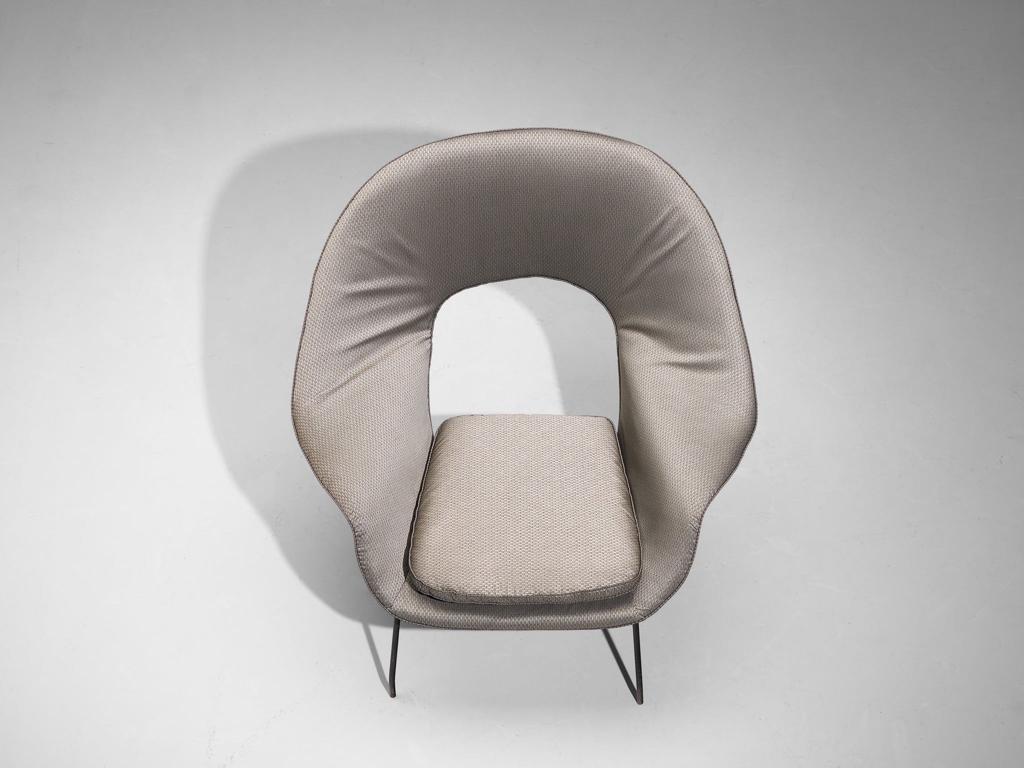 Eero Saarinen Rare and Early 'Womb' Chair in Grey Upholstery and Metal seating Morentz