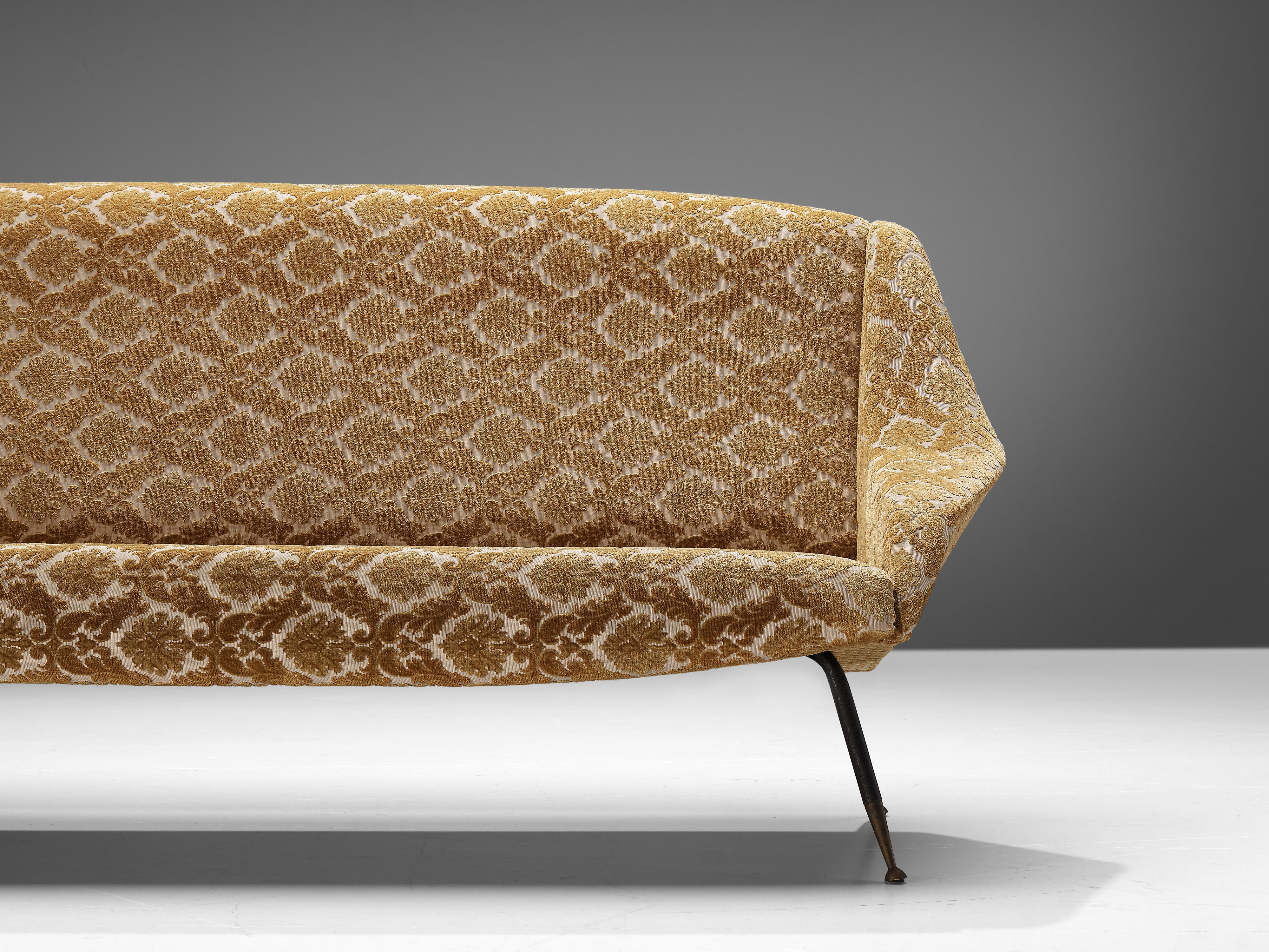Delicate Italian Sofa in Patterned Yellow Upholstery seating Morentz