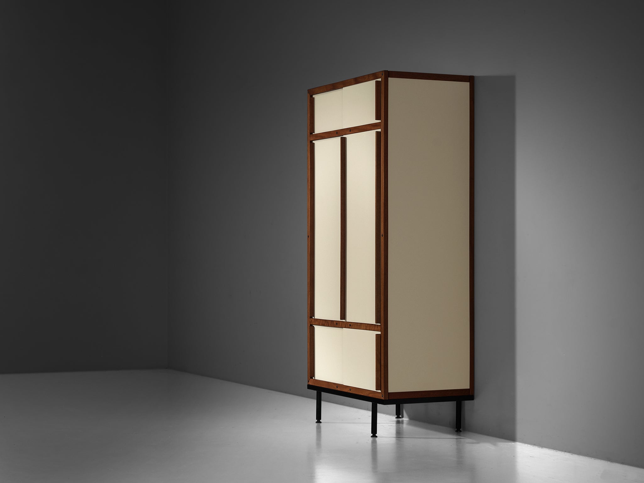 André Sornay Cabinet or Wardrobe with Sliding Doors in Mahogany Case pieces and storage cabinets Morentz