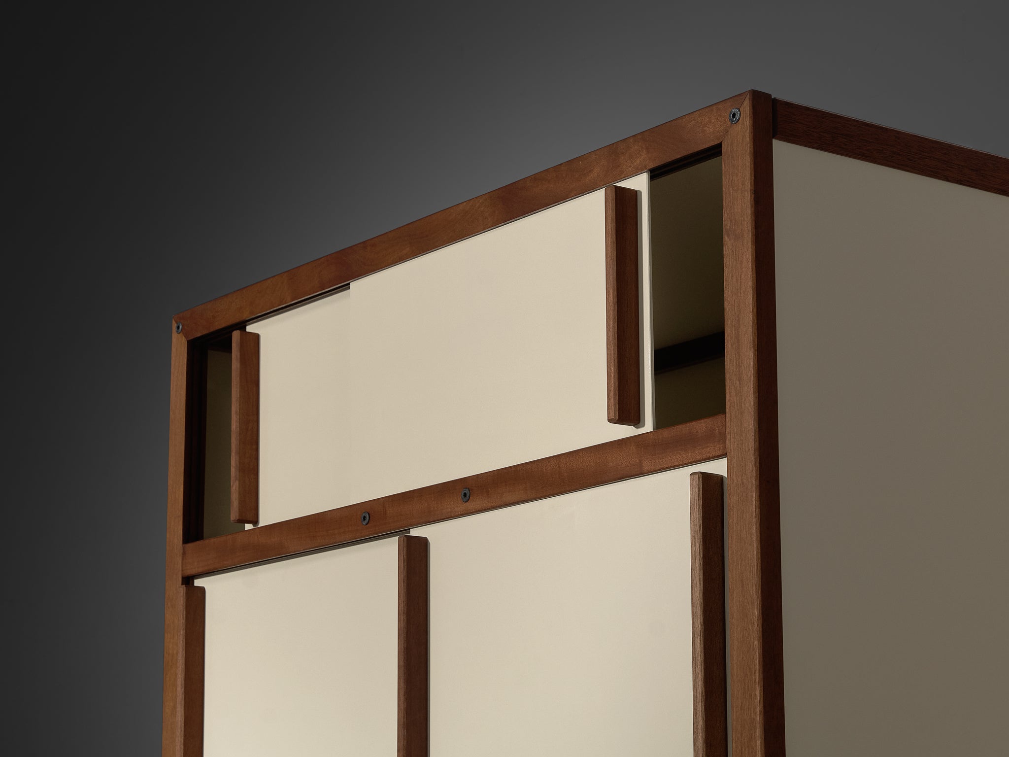 André Sornay Cabinet or Wardrobe with Sliding Doors in Mahogany Case pieces and storage cabinets Morentz