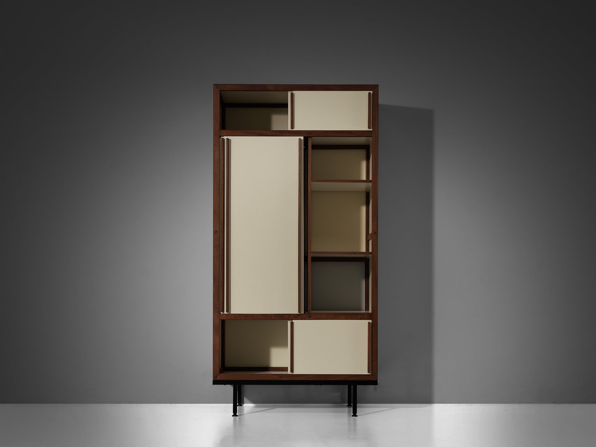 André Sornay Cabinet or Wardrobe with Sliding Doors in Mahogany Case pieces and storage cabinets Morentz