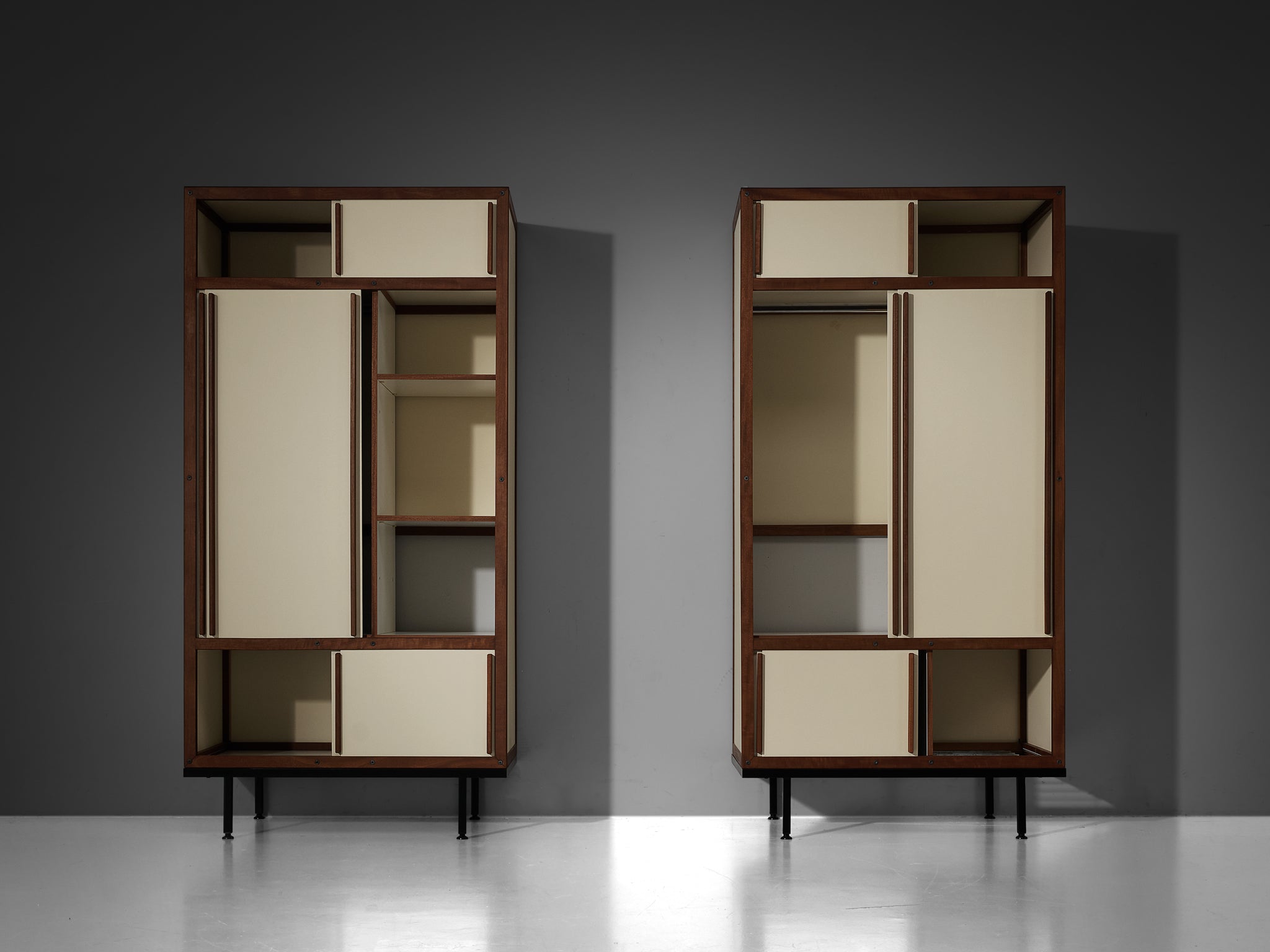 André Sornay Cabinets or Wardrobes with Sliding Doors in Mahogany Case pieces and storage cabinets Morentz