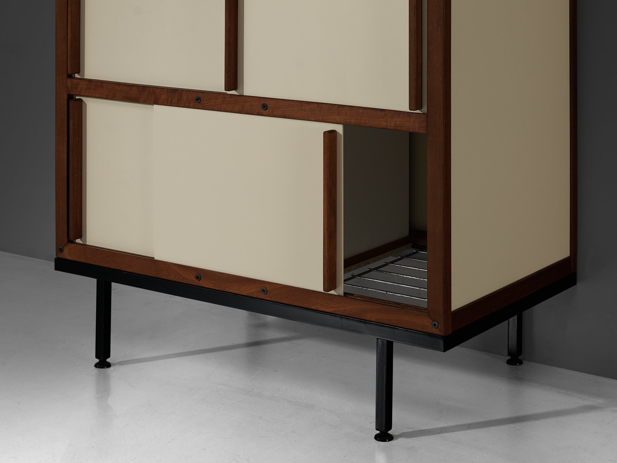 André Sornay Cabinet or Wardrobe with Sliding Doors in Mahogany Case pieces and storage cabinets Morentz