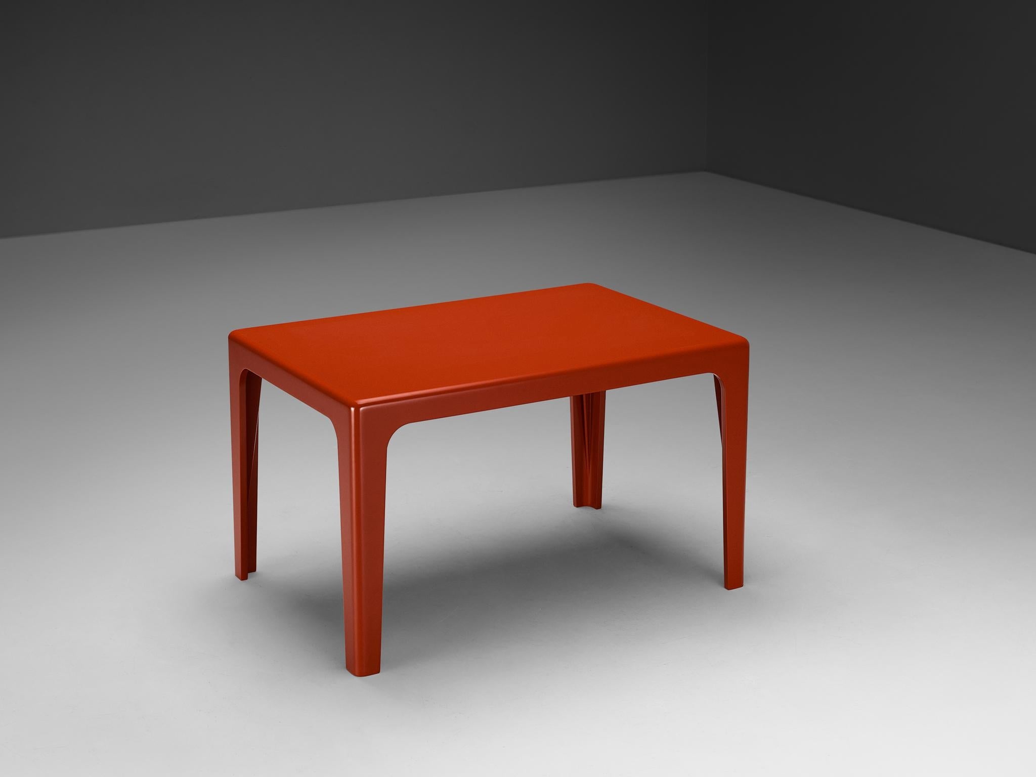 Horn Collection Post-Modern Dining Table in Red Polyurethane Plastic 1970s tables Morentz