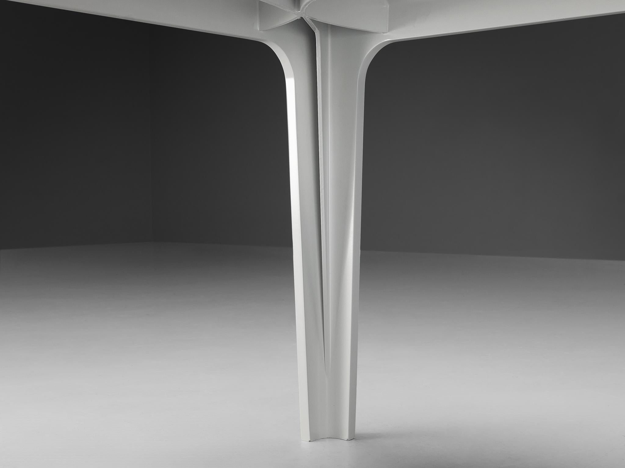 Horn Collection Post-Modern Dining Table White Polyurethane Plastic 1970s tables Morentz