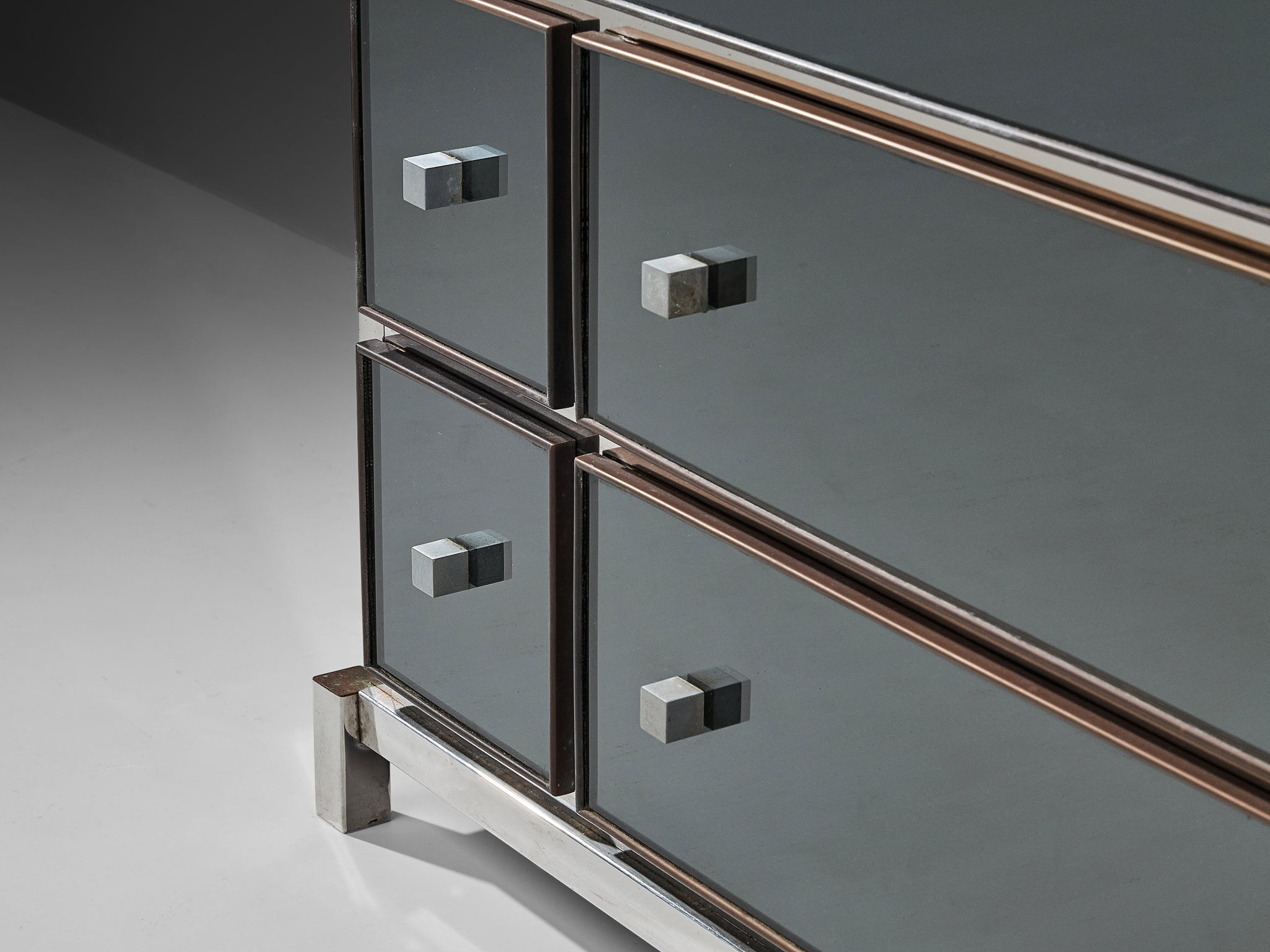 Michel Pigneres Mirrored Chest of Drawers Case pieces and storage cabinets Morentz