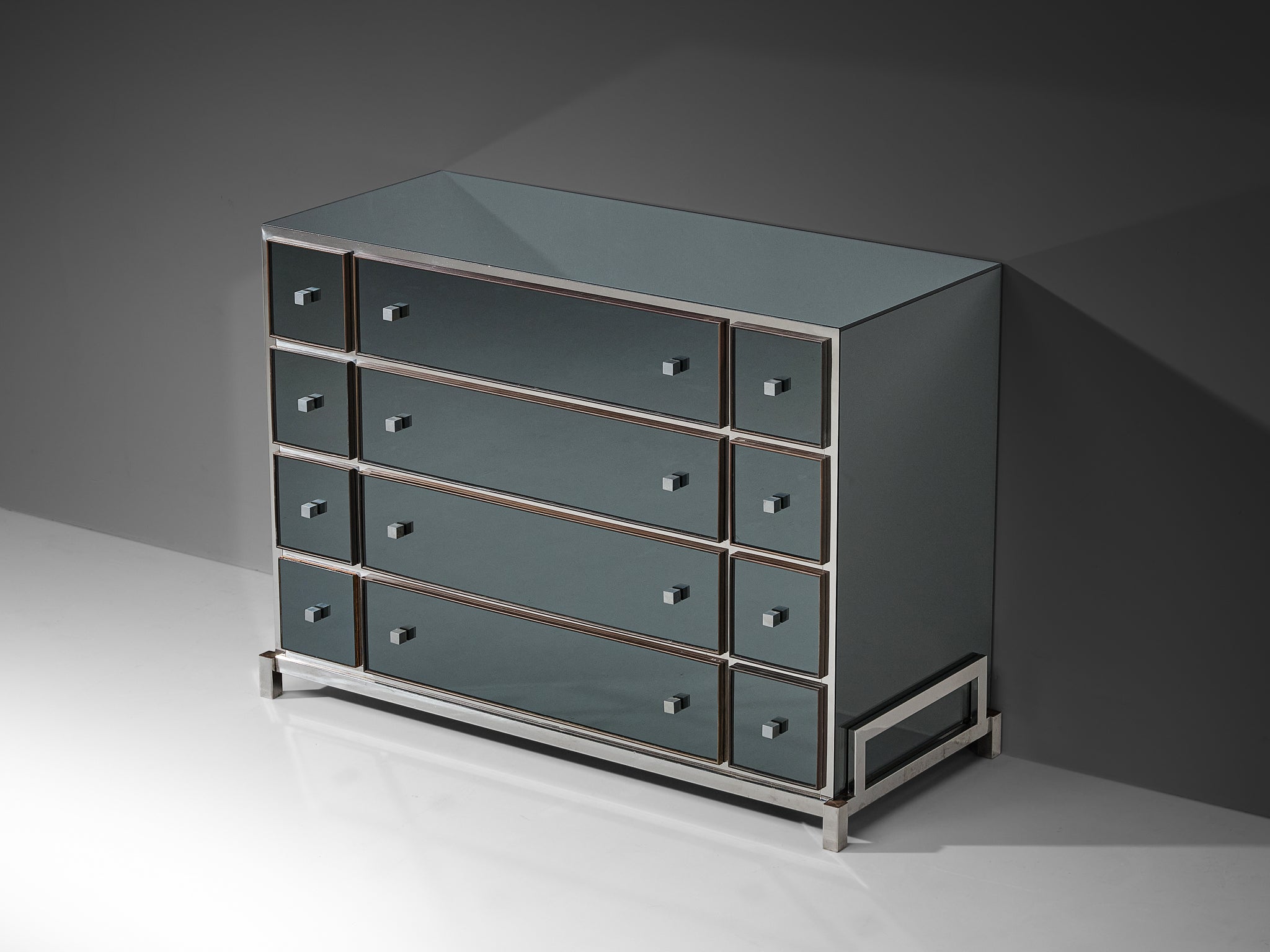 Michel Pigneres Mirrored Chest of Drawers Case pieces and storage cabinets Morentz