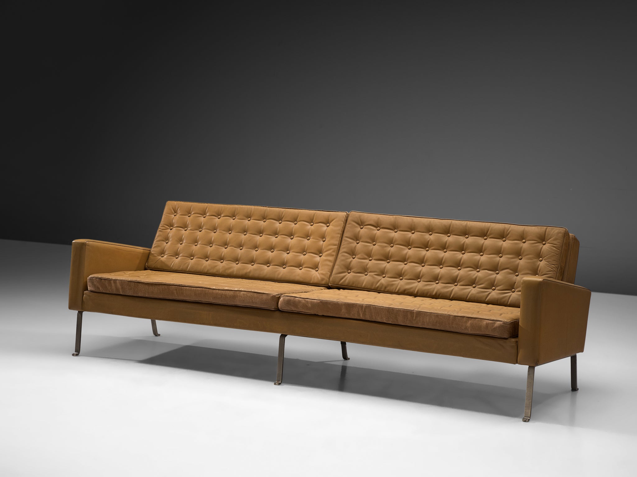 Roland Rainer for Wilkhahn Sofa in Camel Leather