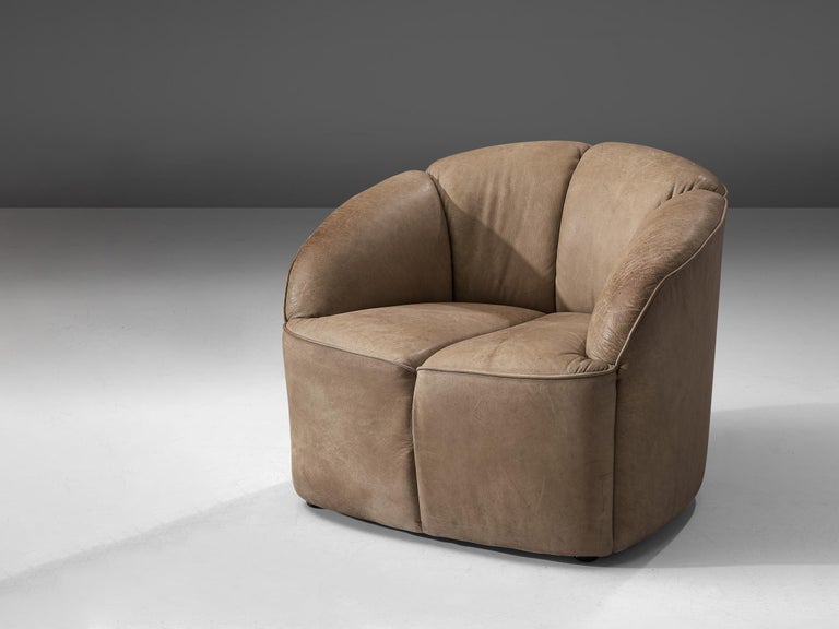 Walter Knoll 'Piccolino' Lounge Chair in Beige Brown Leather