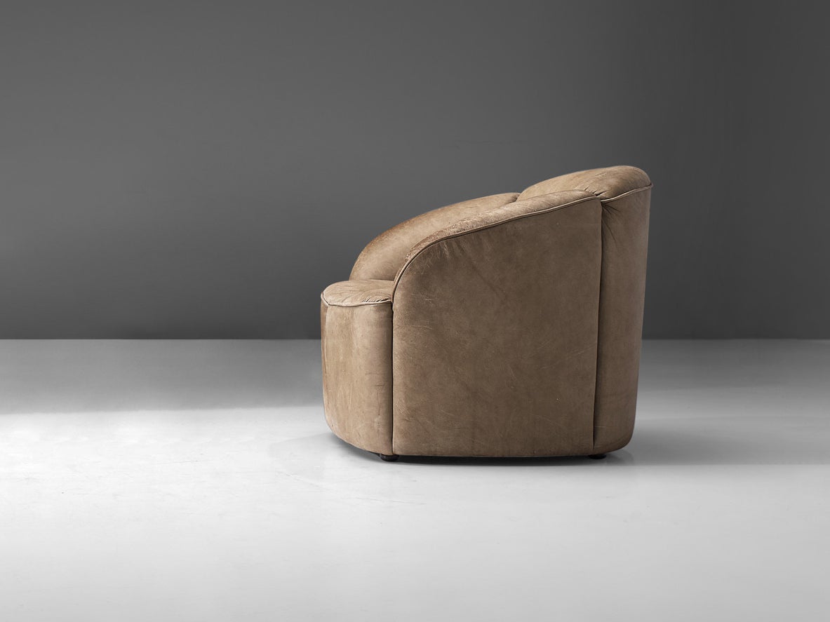 Walter Knoll 'Piccolino' Lounge Chair in Beige Brown Leather seating Morentz