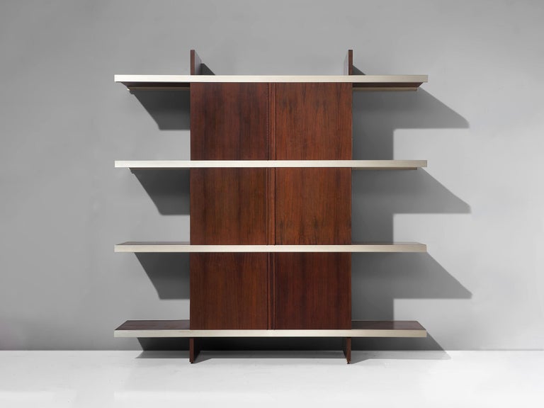 Angelo Mangiarotti Cabinet in Wood and Aluminium