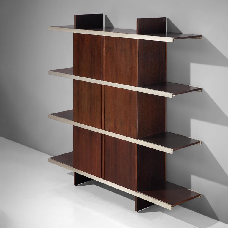 Angelo Mangiarotti Cabinet in Wood and Aluminium