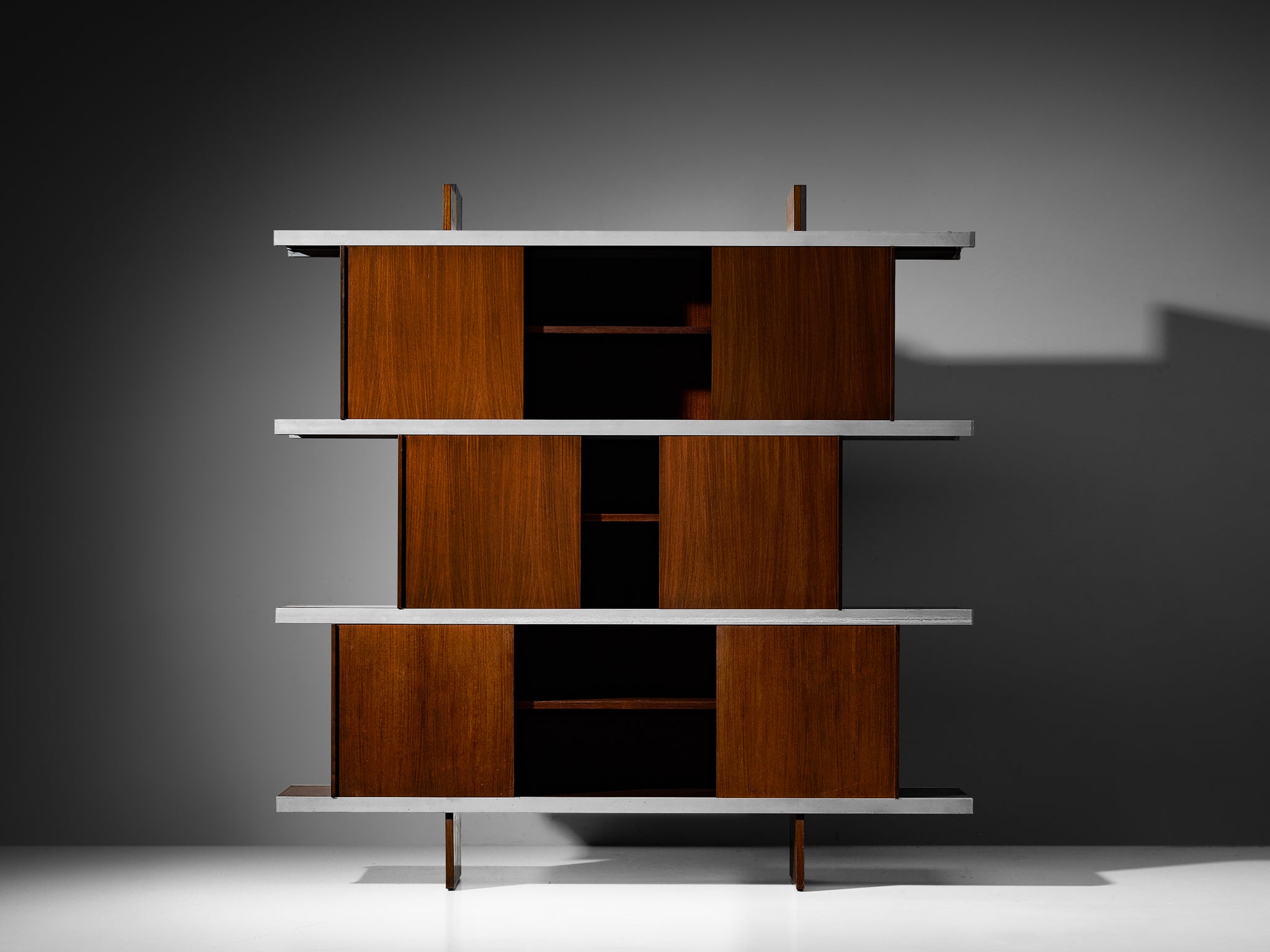 Angelo Mangiarotti Cabinet in Wood and Aluminium Case pieces and storage cabinets Morentz