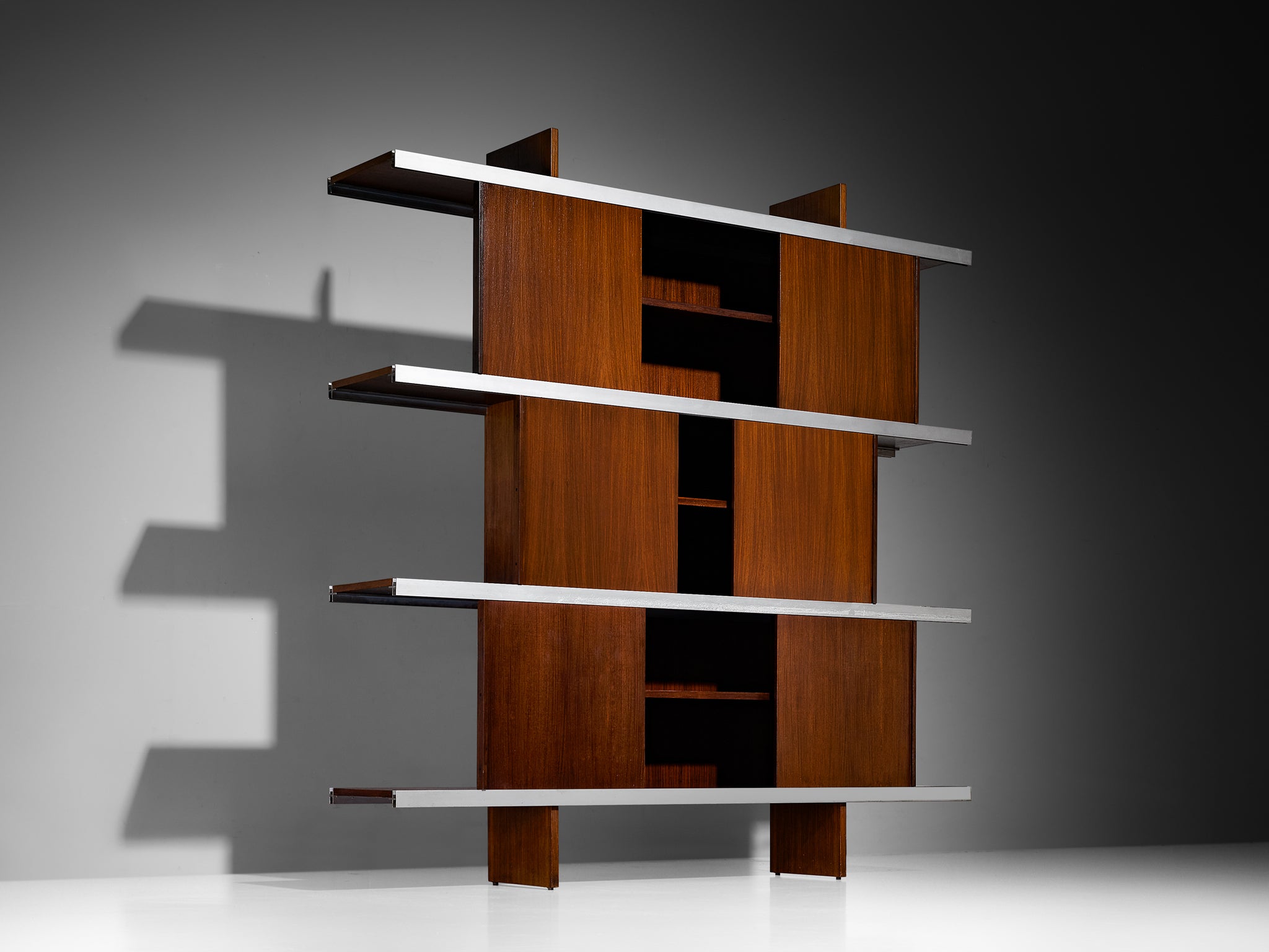 Angelo Mangiarotti Cabinet in Wood and Aluminium Case pieces and storage cabinets Morentz