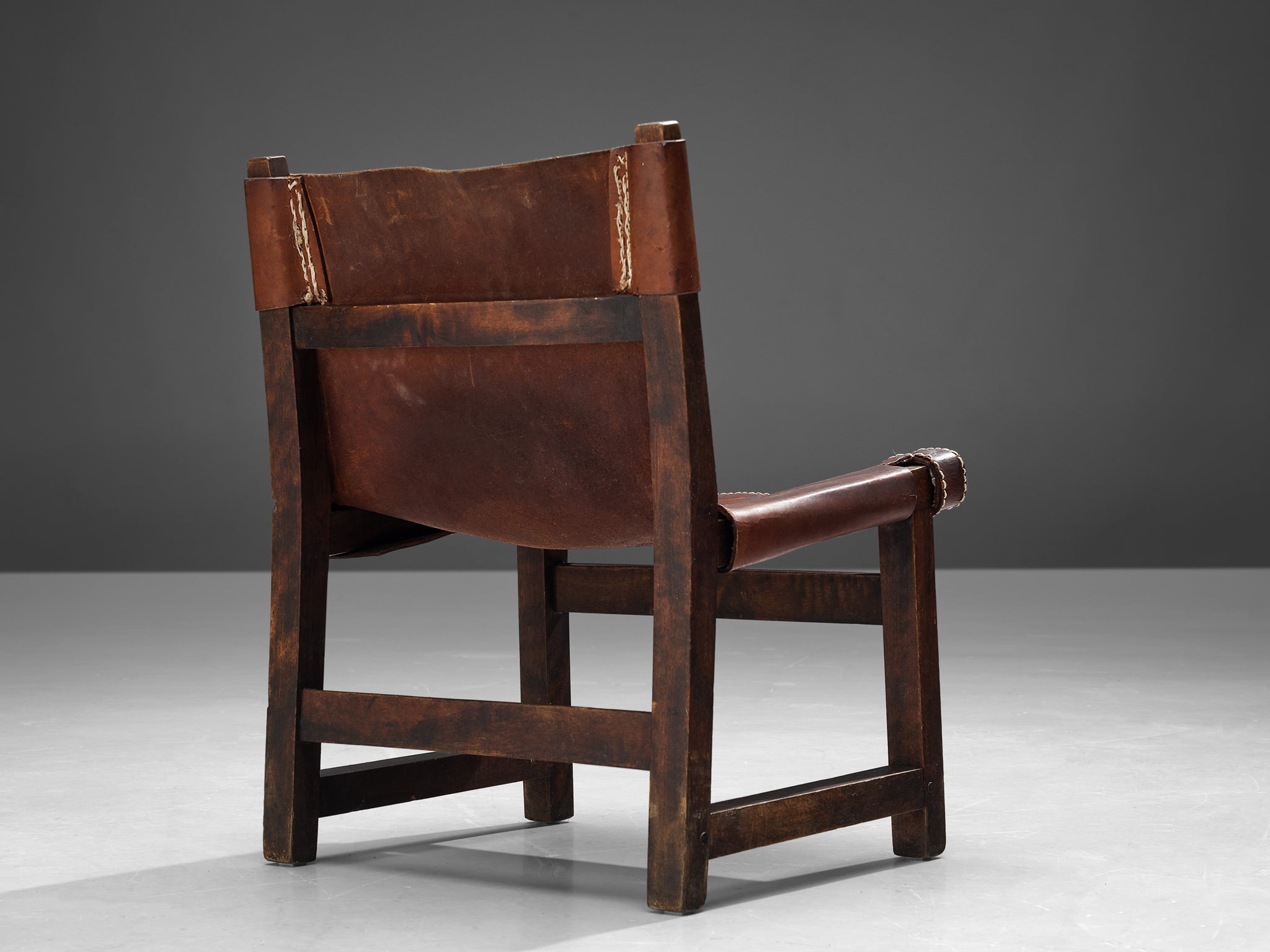 Paco Muñoz 'Riaza' Hunting Children's Chairs in Patinated Leather more furniture and collectibles Morentz