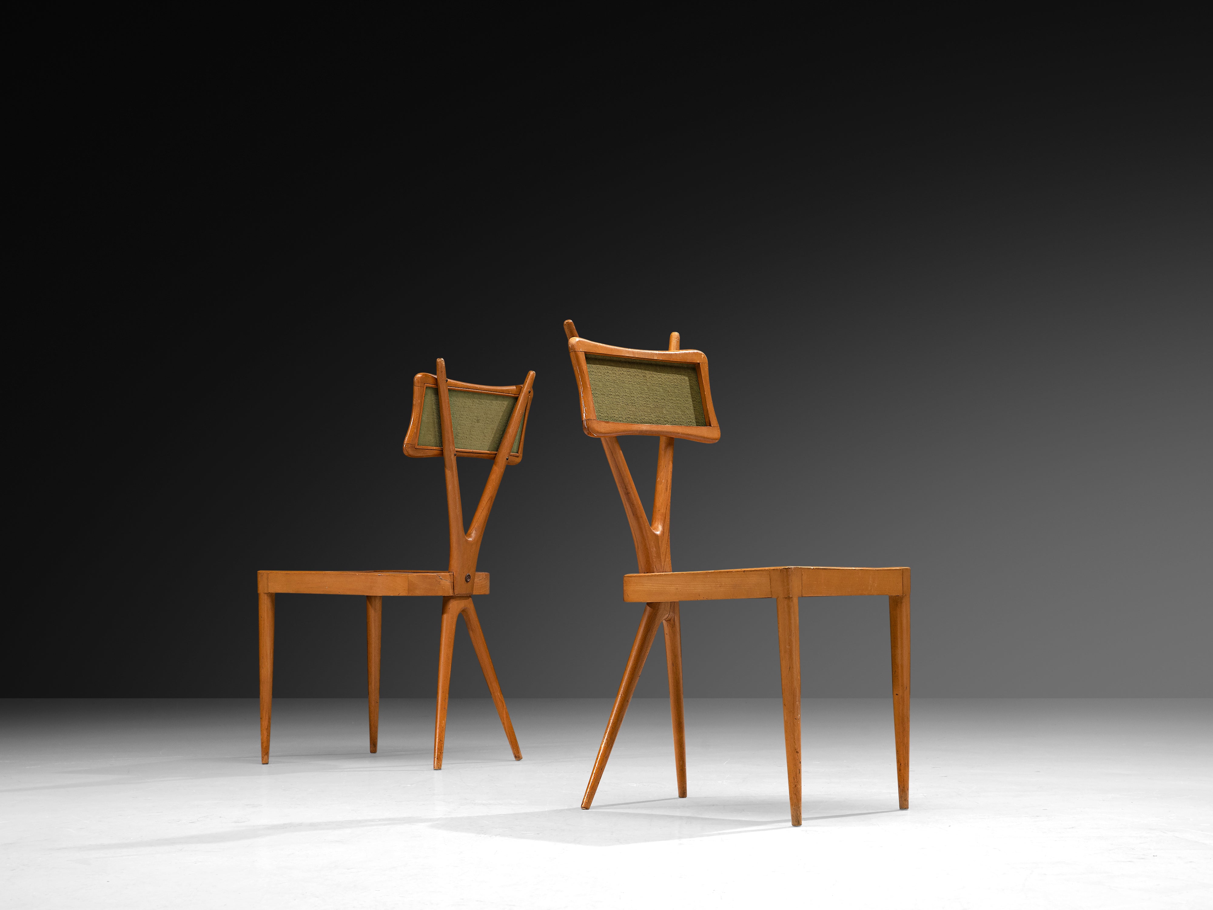 Gianni Vigorelli Set of Four Italian Dining Chairs with Crossed Backrests Seating Morentz