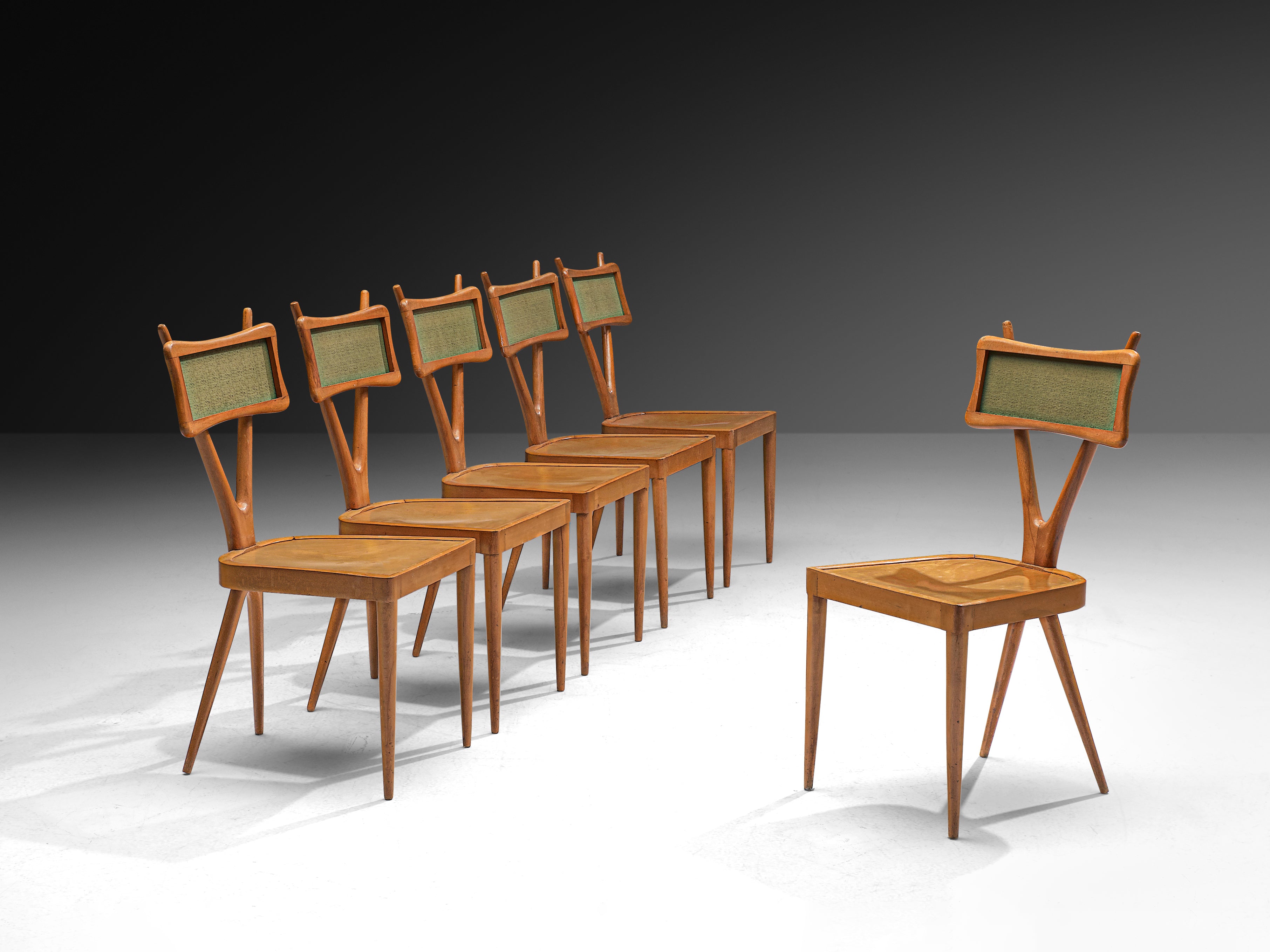 Gianni Vigorelli Set of Four Italian Dining Chairs with Crossed Backrests Seating Morentz