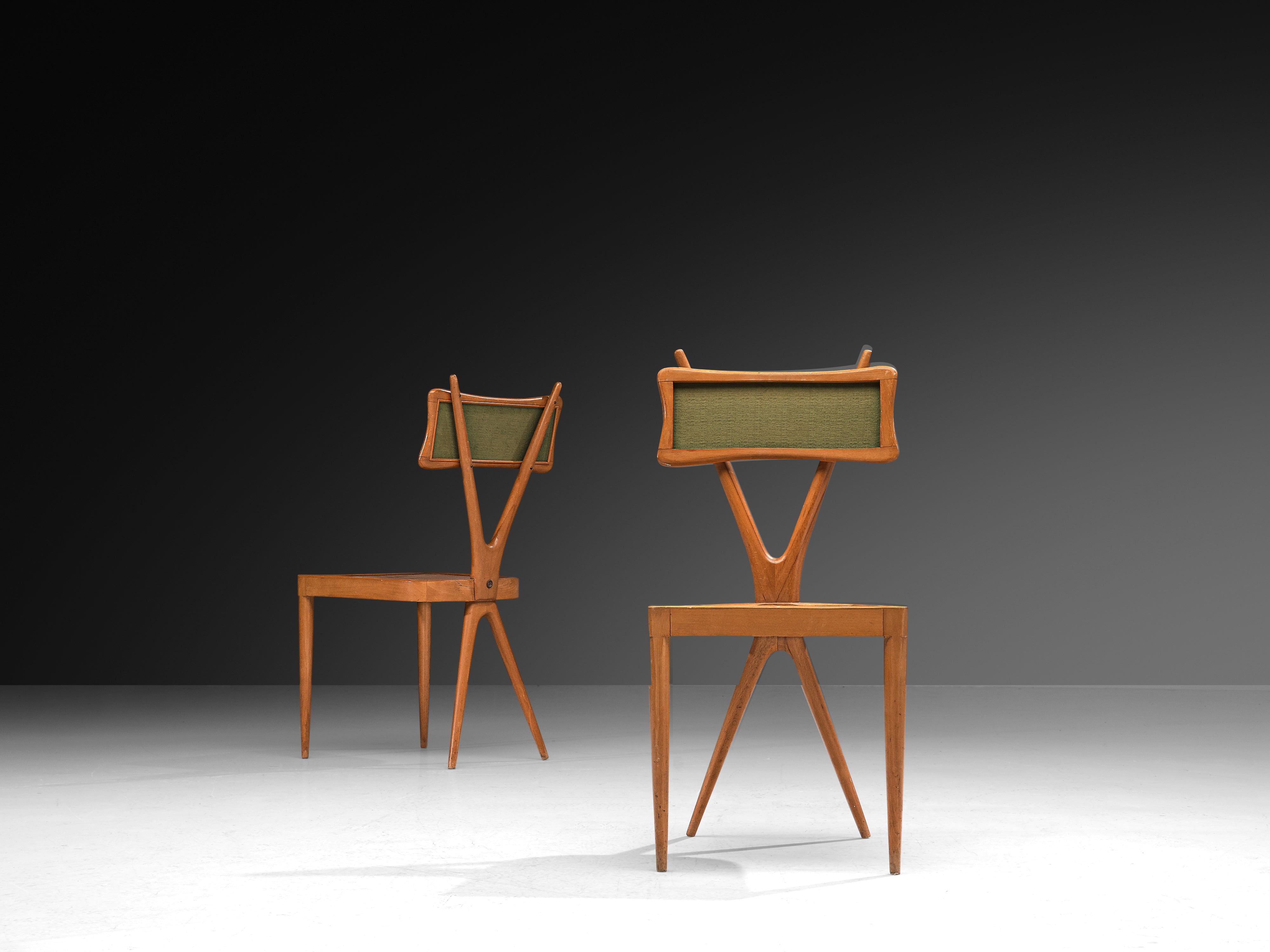 Gianni Vigorelli Set of Four Italian Dining Chairs with Crossed Backrests Seating Morentz