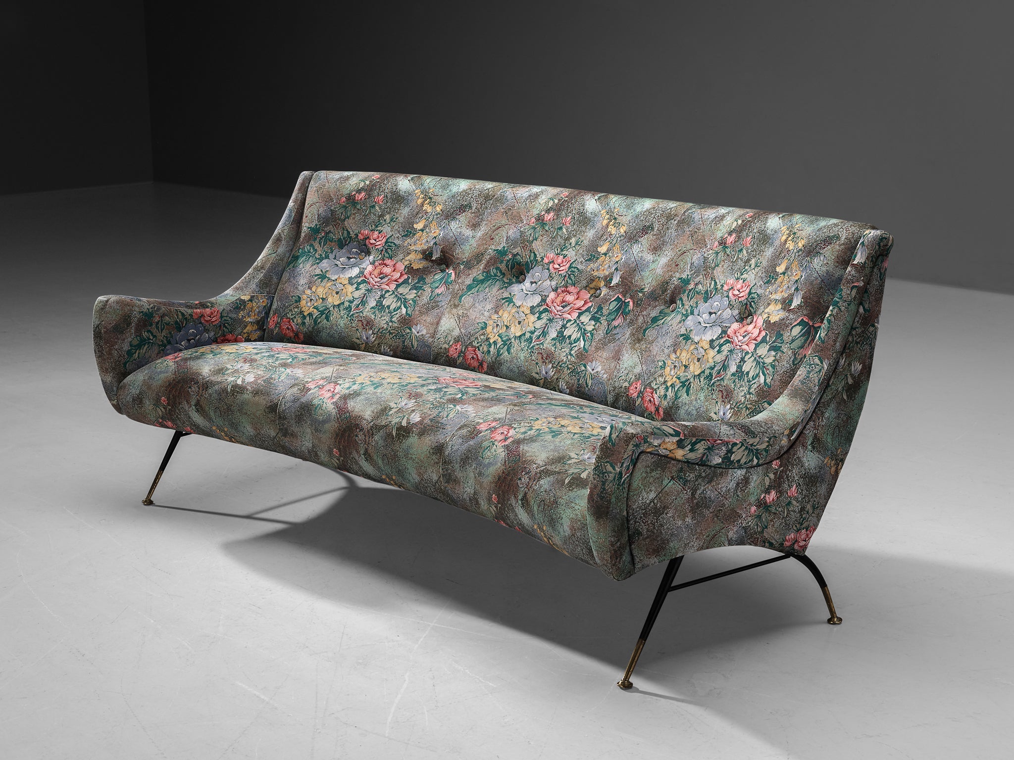Elegant Italian Sofa in Floral Upholstery seating Morentz