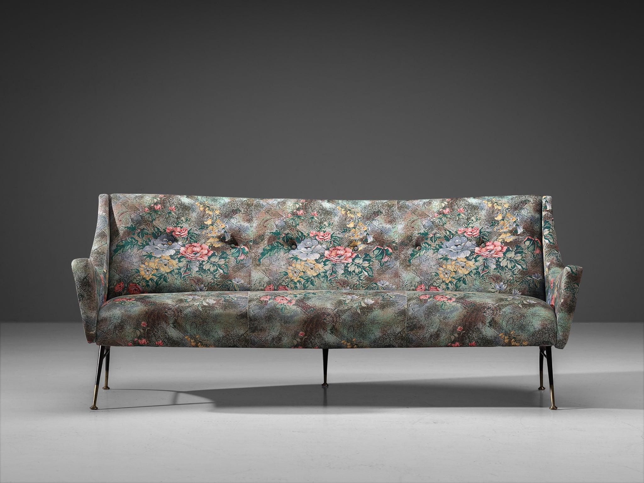 Elegant Italian Sofa in Floral Upholstery seating Morentz