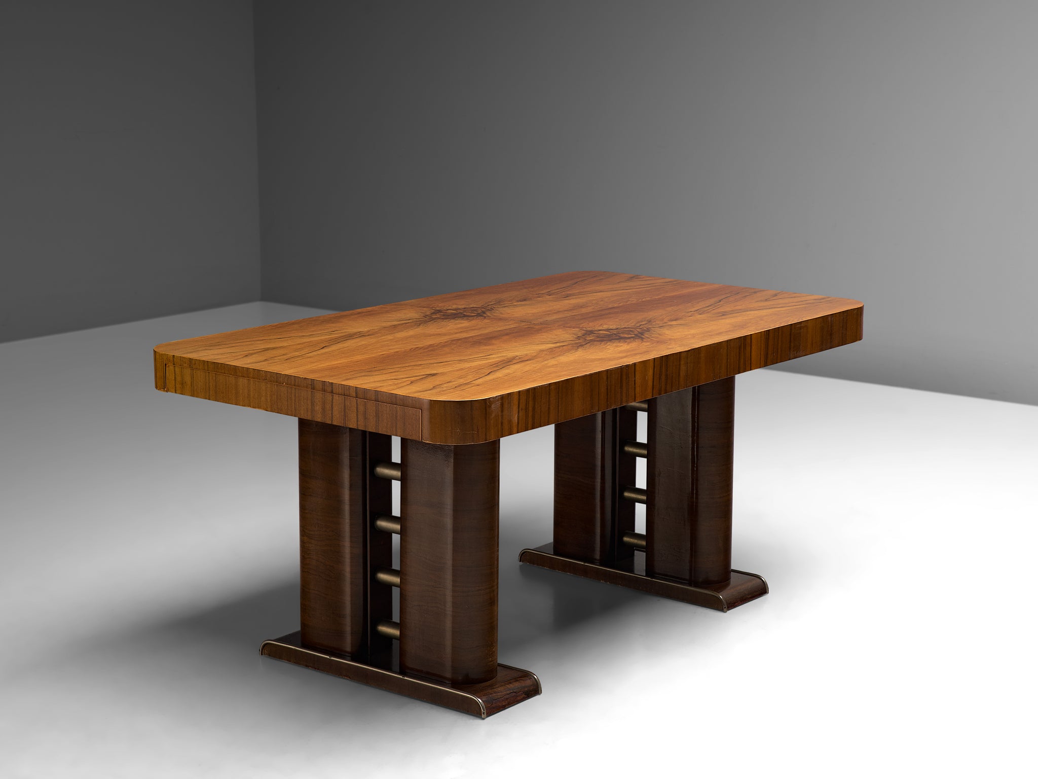 Italian Art Deco Table in Walnut Tables Morentz