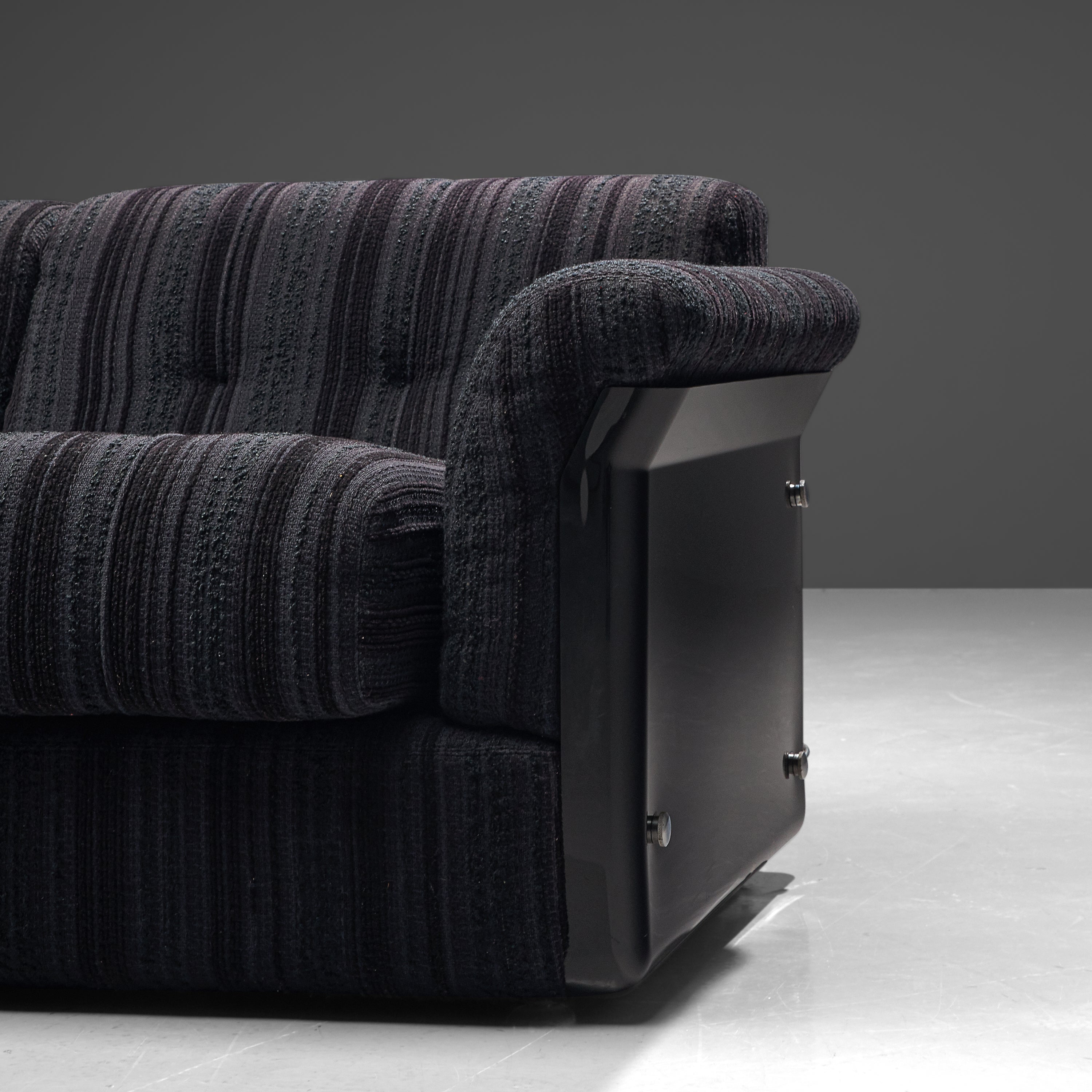 Vittorio Introini for Saporiti 'Larissa' Sofa in Purple Black Upholstery seating Morentz