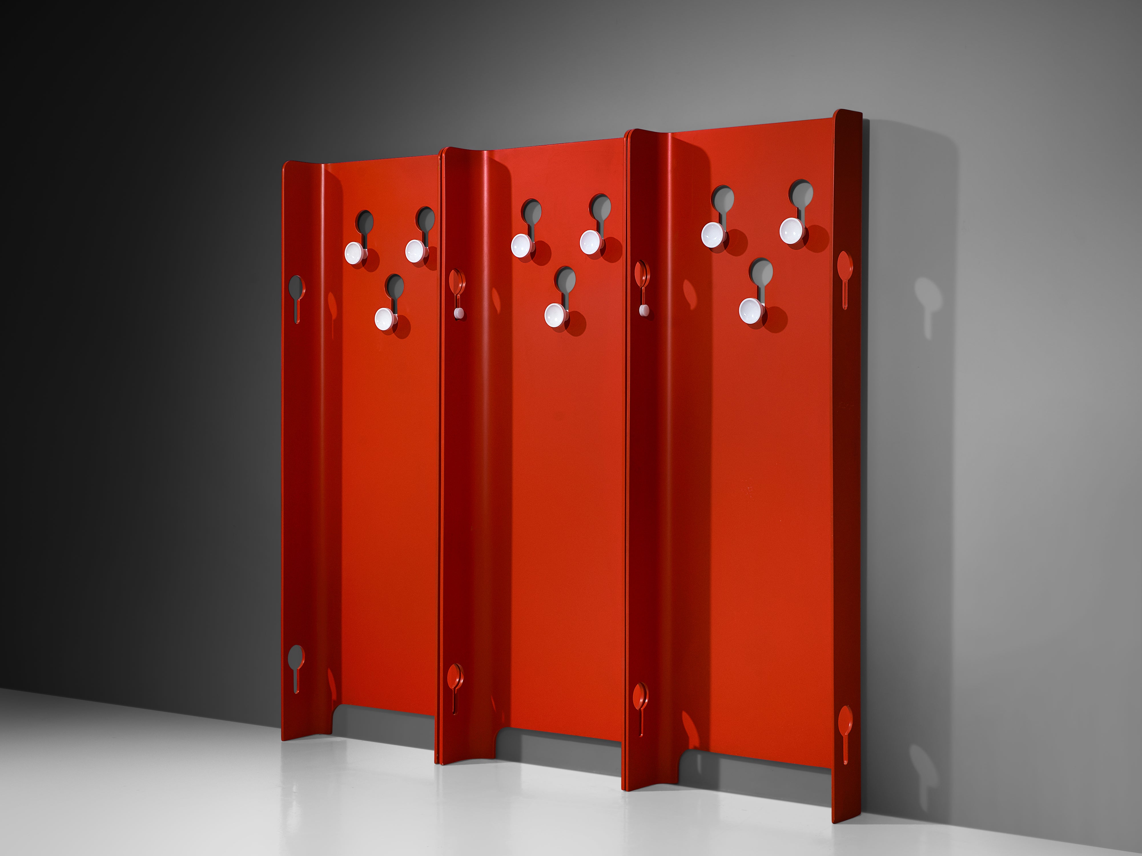 Carlo de Carli for Fiarm Coat Rack in Red Plywood Case pieces and storage cabinets Morentz