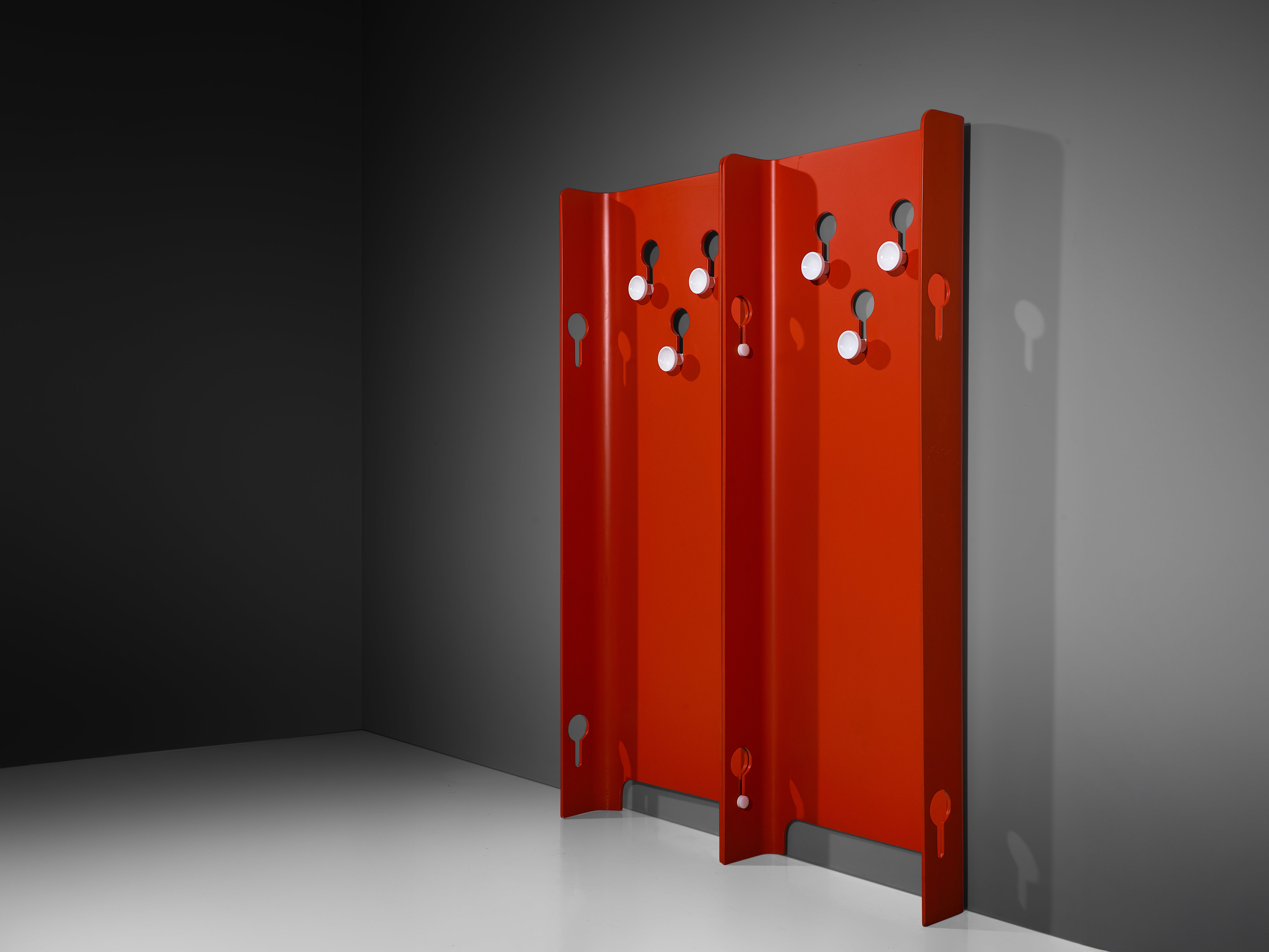 Carlo de Carli for Fiarm Coat Rack in Red Plywood Case pieces and storage cabinets Morentz